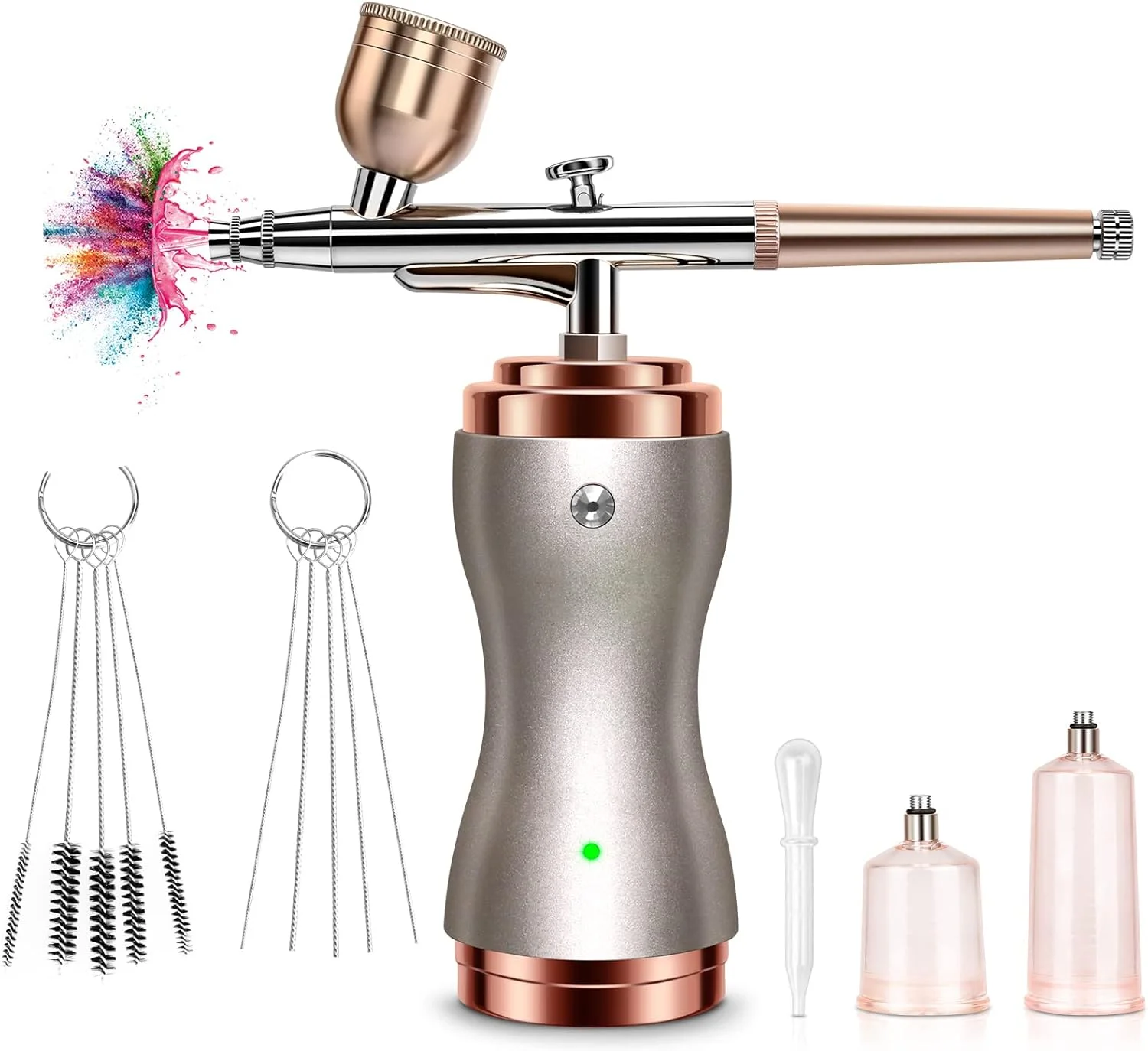 کیت ایربراش fehrominger با کمپرسور 30PSI، تفنگ ایربراش شارژی قابل حمل بی سیم برای هنر ناخن، نقاشی، تزیین کیک، شیرینی، مدل، آرایش، آرایشگری (نقره ای) کیت ایربراش fehrominger با کمپرسور 30PSI، تفنگ ایربراش شارژی قابل حمل بی سیم برای هنر ناخن، نقاشی، تزیین کیک، شیرینی، مدل، آرایش، آرایشگری (نقره ای)