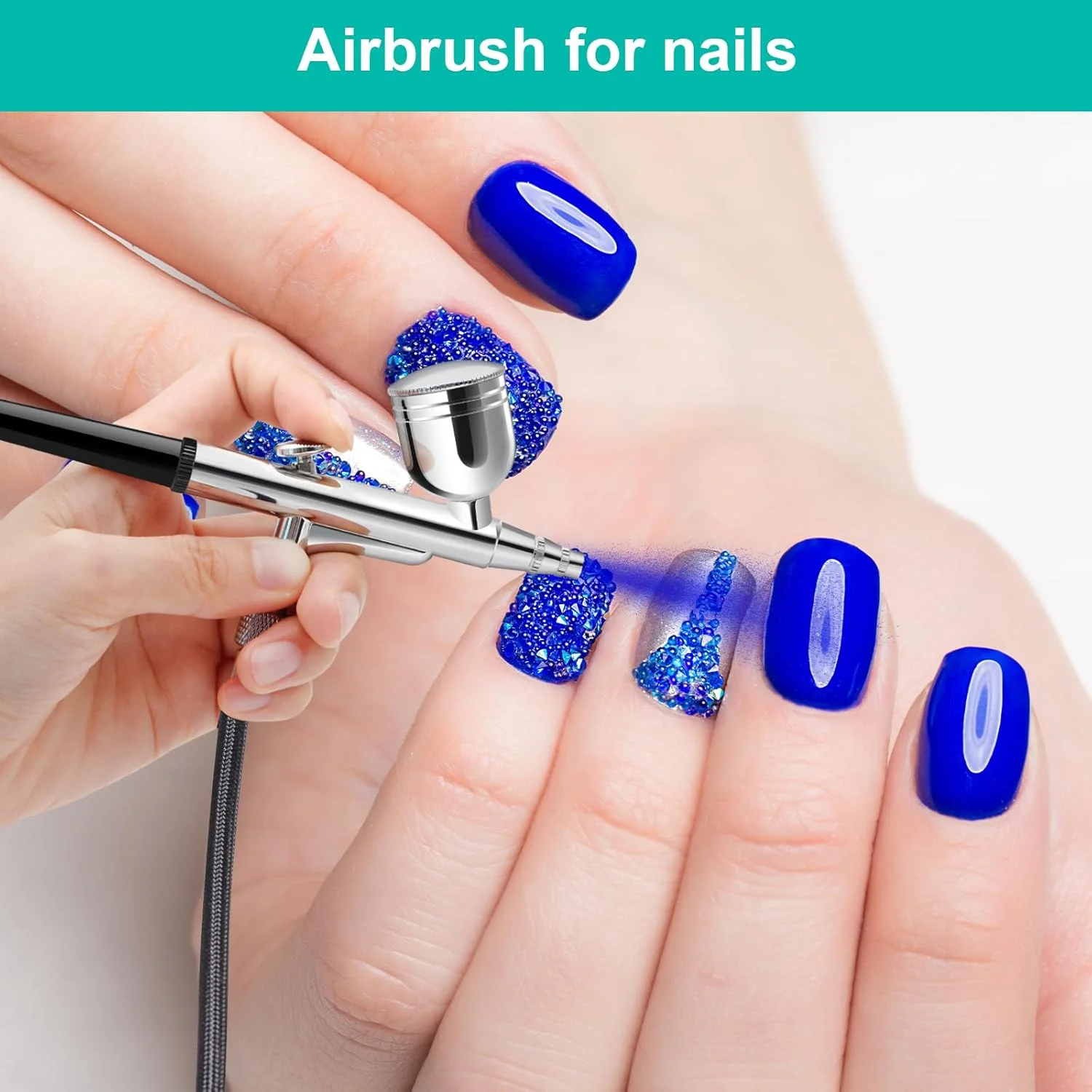 کیت ایربراش ارتقا یافته Gocheer با فشار 40PSI، ست ایربراش چند منظوره دوال اکشن با کمپرسور برای نقاشی، ست ایربراش قابل حمل برای تزئین کیک، آرایش، هنر، صنایع دستی، طراحی ناخن، مدل، تاتو