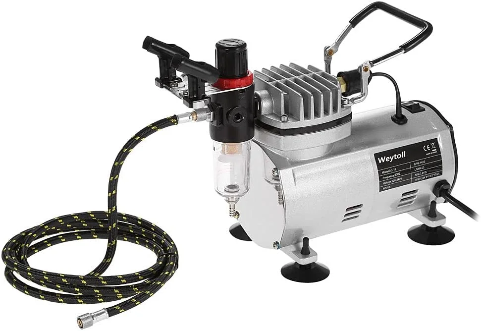 کیت کمپرسور هوا ایربراش حرفه ای OUNA، ست قلم موی بادی رنگ آمیزی هنر ناخن سرگرمی با برس تمیز کننده کیت کمپرسور هوا ایربراش حرفه ای OUNA، ست قلم موی بادی رنگ آمیزی هنر ناخن سرگرمی با برس تمیز کننده