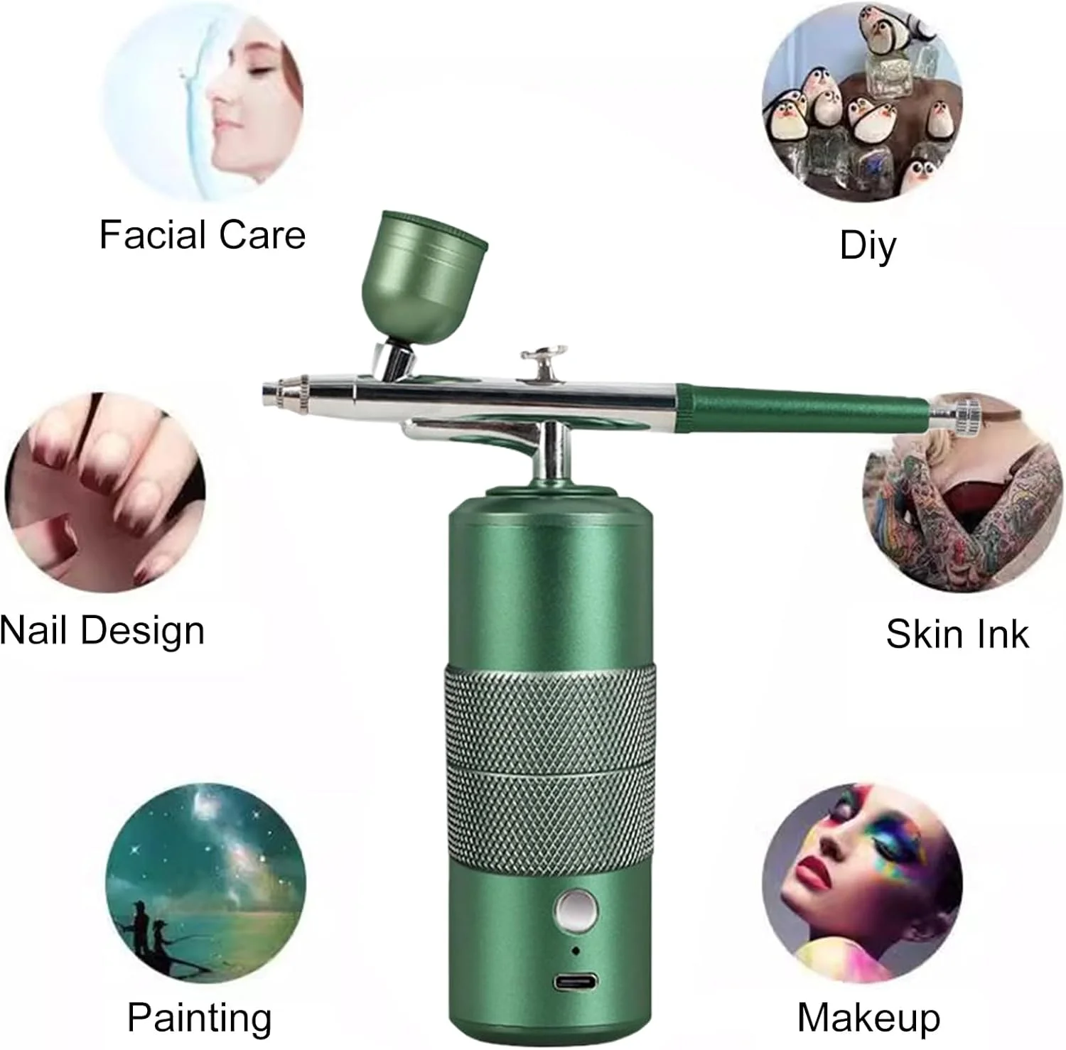 کیت ایربراش ناخن - دستگاه ایر براش - ست اسپری رنگ آمیزی برای آرایش مو، مدل مبتدی، تزیین کیک، ماشین، کفش، گرافیتی کیت ایربراش ناخن - دستگاه ایر براش - ست اسپری رنگ آمیزی برای آرایش مو، مدل مبتدی، تزیین کیک، ماشین، کفش، گرافیتی