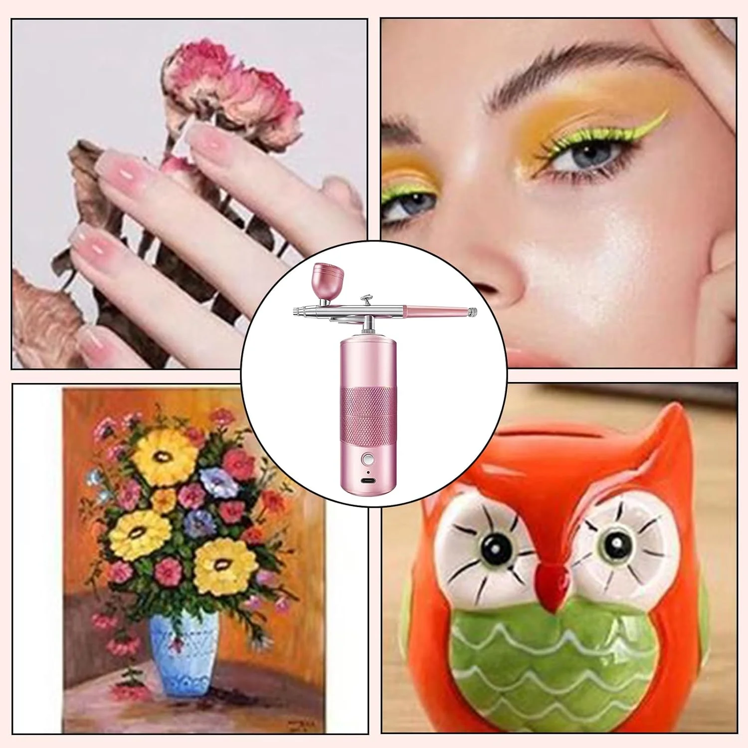 دستگاه ایربراش ناخن - اسپری کننده لاک ناخن - ست اسپری رنگ بی سیم برای مو، کفش، گرافیتی، کیک، هنر، تزئین خودرو، آرایش و مدل دستگاه ایربراش ناخن - اسپری کننده لاک ناخن - ست اسپری رنگ بی سیم برای مو، کفش، گرافیتی، کیک، هنر، تزئین خودرو، آرایش و مدل