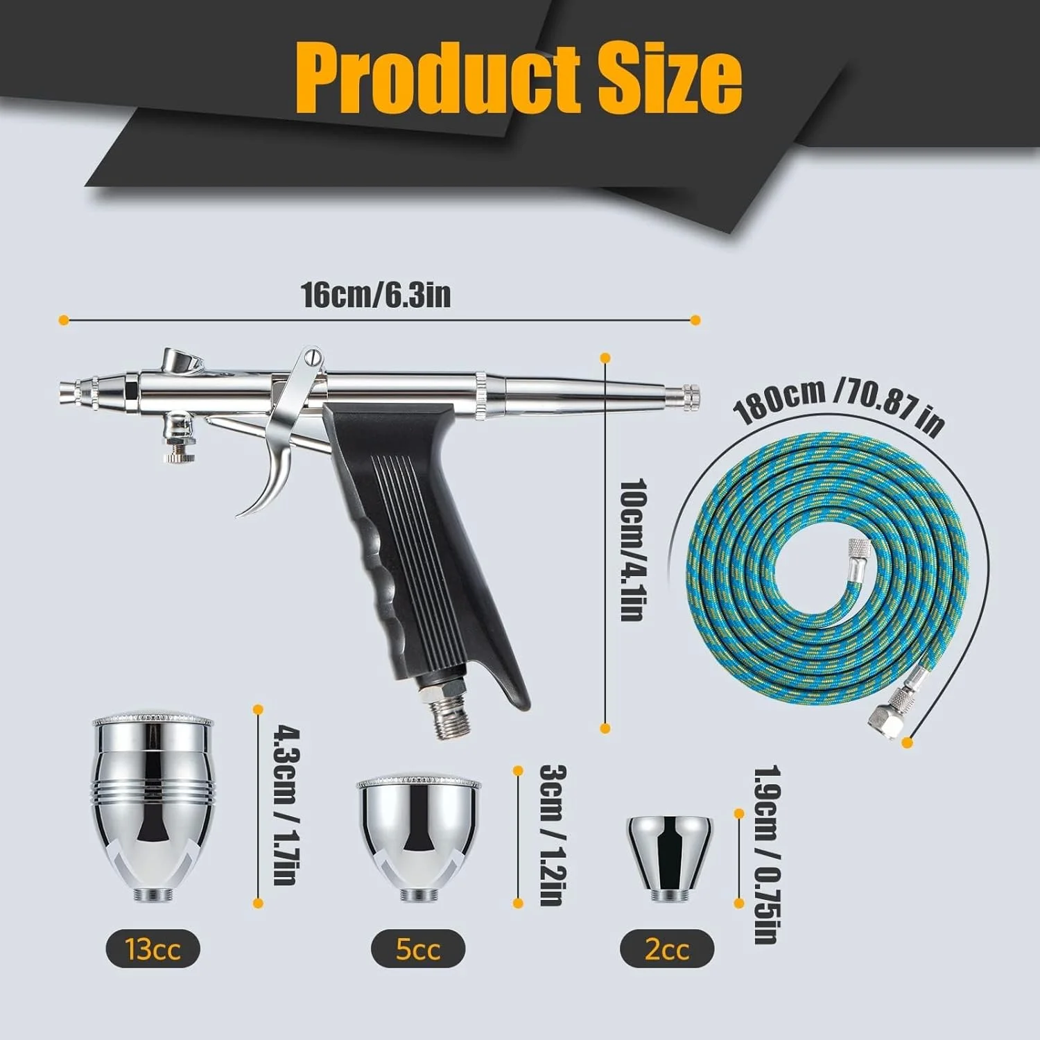 ست ایربراش THE WHITE SHOP، ست نقاشی ایربراش، ست ابزار ایربراش با سوزن 0.3mm/0.5mm/0.8mm، فنجان رنگ 2cc/5cc/13cc برای آرایش ناخن، کیک، تاتو ست ایربراش THE WHITE SHOP، ست نقاشی ایربراش، ست ابزار ایربراش با سوزن 0.3mm/0.5mm/0.8mm، فنجان رنگ 2cc/5cc/13cc برای آرایش ناخن، کیک، تاتو