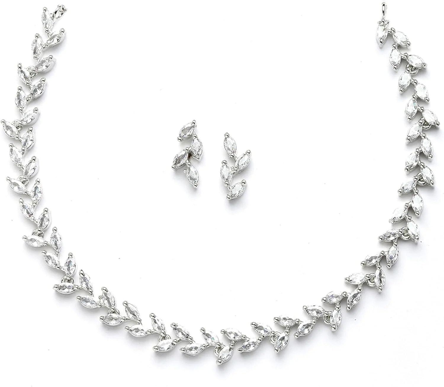 ست جواهرات زنانه با روکش رزگلد، طرح برگ، رز مشکی و سفید نگین‌دار