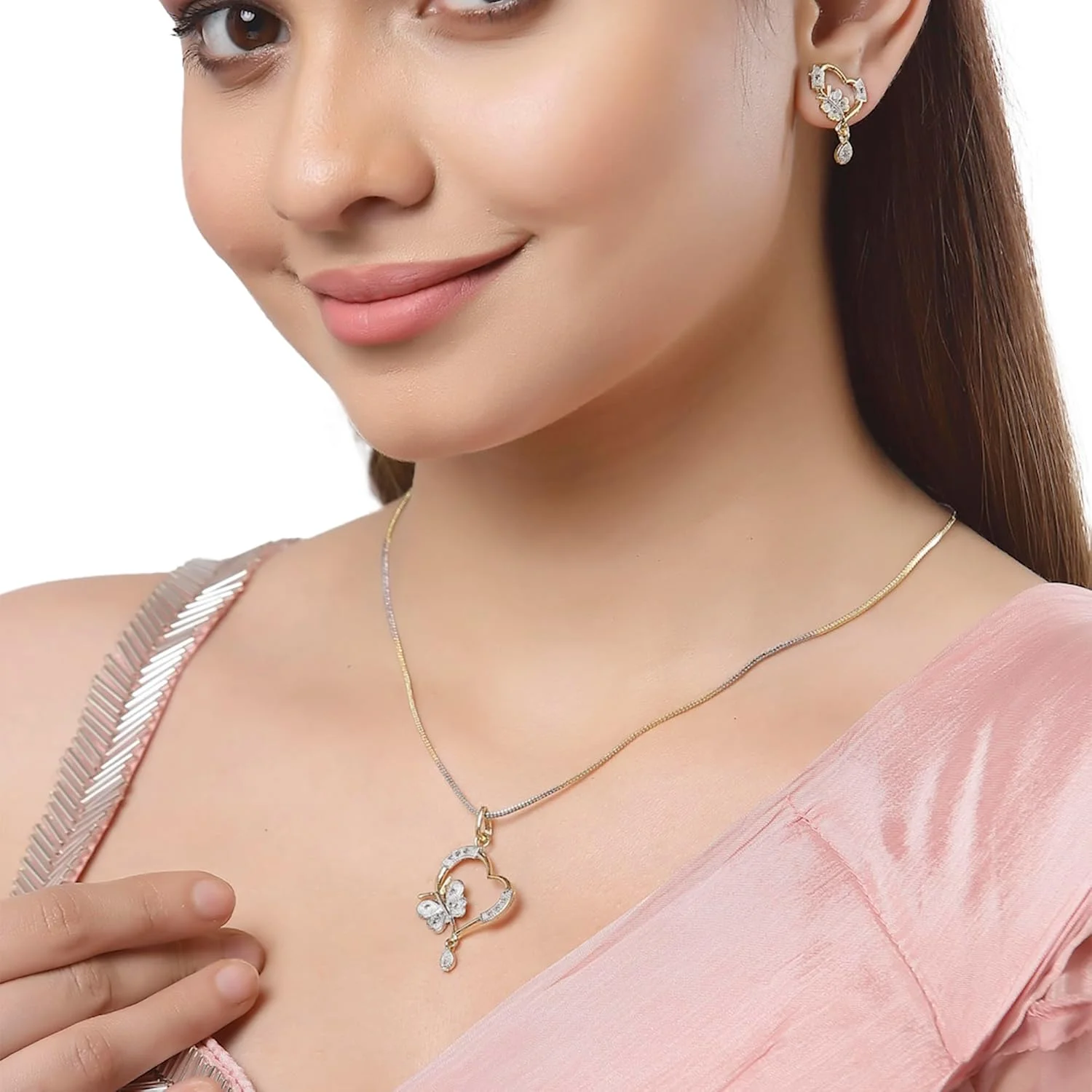 ست گردنبند و آویز زنانه و دخترانه آبکاری طلا از جنس فلز غیر قیمتی زنمه (ست 3 عددی) (چند رنگ) ست گردنبند و آویز زنانه و دخترانه آبکاری طلا از جنس فلز غیر قیمتی زنمه (ست 3 عددی) (چند رنگ)