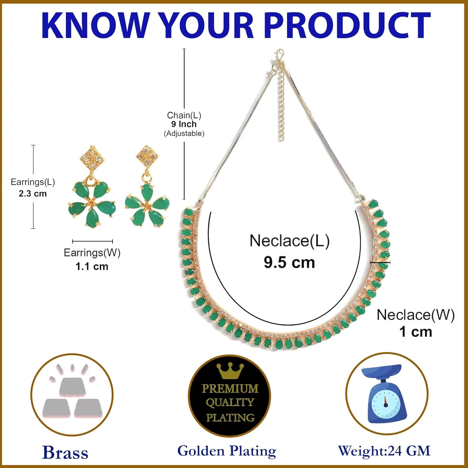 گردنبند زنانه و دخترانه نگین دار طرح الماس آمریکایی با روکش طلای Zeneme به همراه گوشواره گردنبند زنانه و دخترانه نگین دار طرح الماس آمریکایی با روکش طلای Zeneme به همراه گوشواره