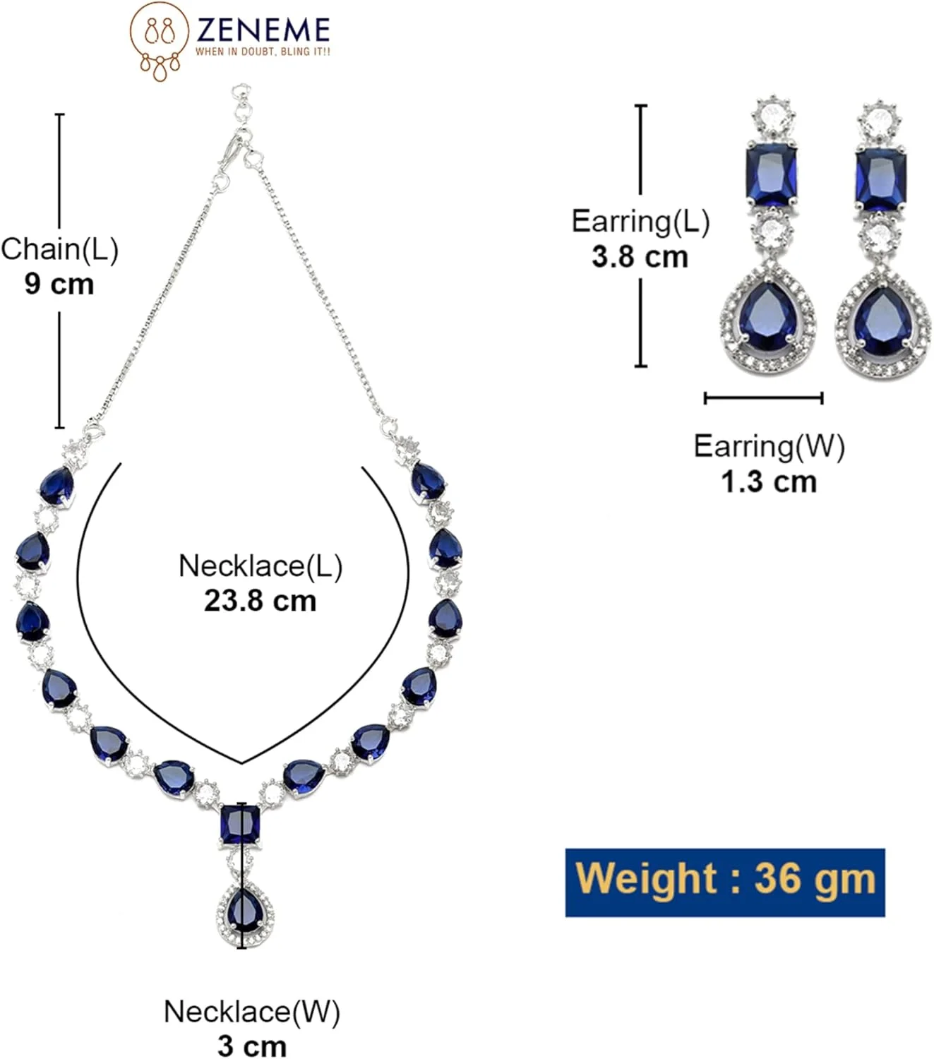 زنم مجموعۀ گردنبند و گوشواره نگین دار طرح الماس آمریکایی با روکش رودیوم، مناسب دختران و زنان زنم مجموعۀ گردنبند و گوشواره نگین دار طرح الماس آمریکایی با روکش رودیوم، مناسب دختران و زنان