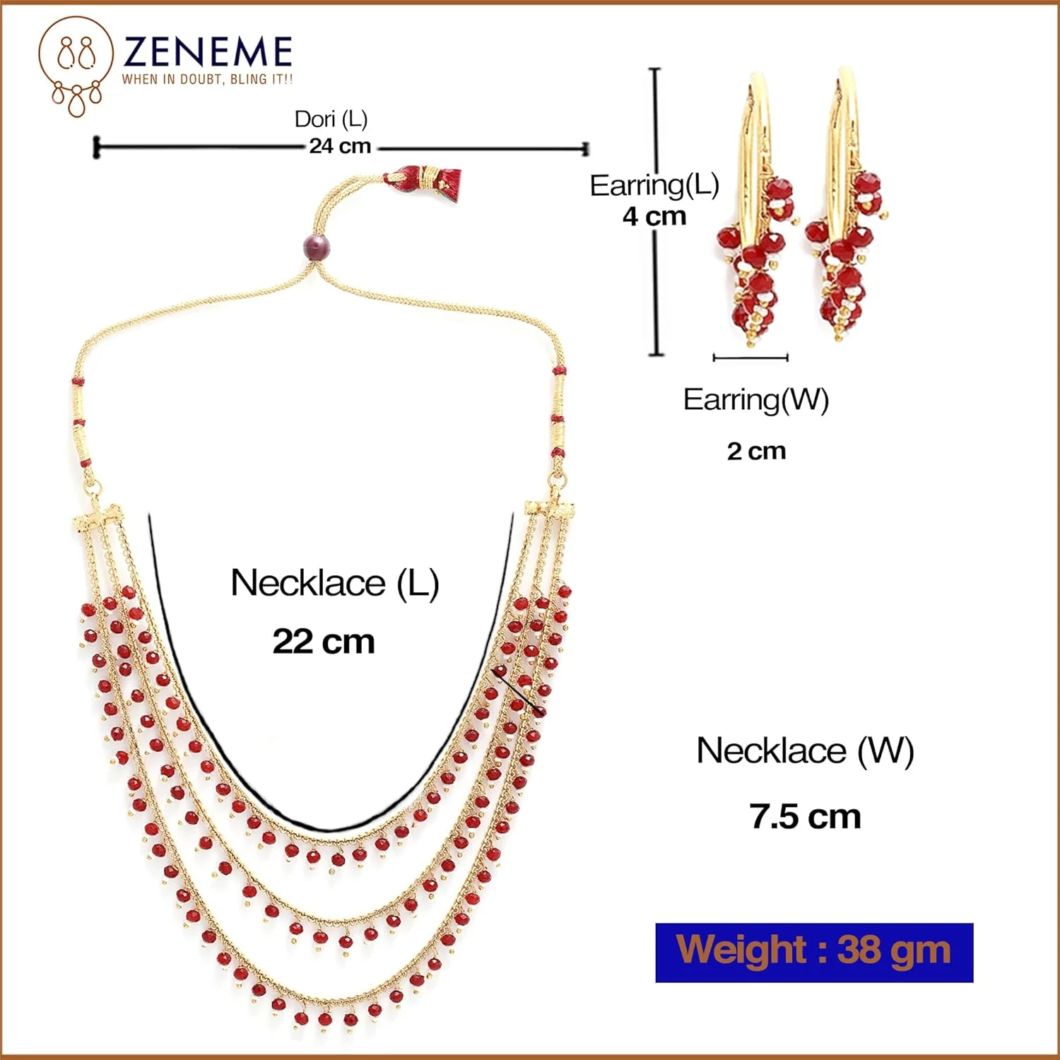 ست گردنبند سه لایه مروارید چند رنگ با روکش طلایی و گوشواره زنانه دخترانه سنتی Zeneme ست گردنبند سه لایه مروارید چند رنگ با روکش طلایی و گوشواره زنانه دخترانه سنتی Zeneme