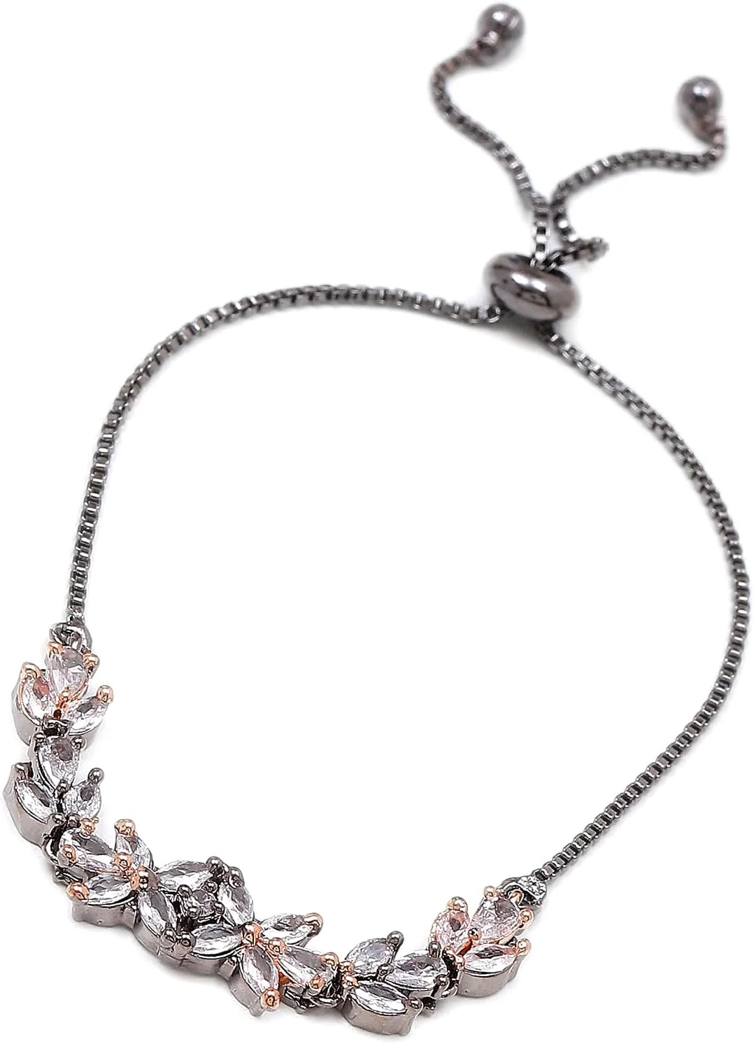 ست زیورآلات زنانه و دخترانه شامل گردنبند یقه ای رزگلد با روکش فلز تفنگی، نگین های الماس آمریکایی سفید، گوشواره های آویز طرح دار، دستبند و انگشتر برند زنمه ست زیورآلات زنانه و دخترانه شامل گردنبند یقه ای رزگلد با روکش فلز تفنگی، نگین های الماس آمریکایی سفید، گوشواره های آویز طرح دار، دستبند و انگشتر برند زنمه