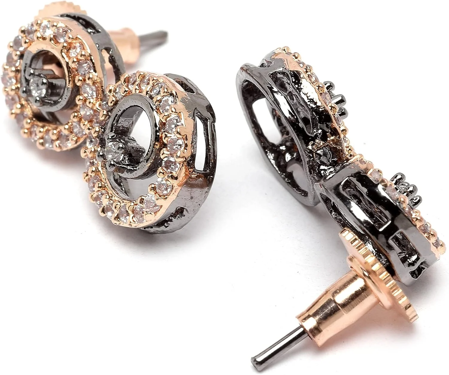 ست جواهرات زنانه ZENEME شامل گردنبند، گوشواره، دستبند و انگشتر نگین دار رزگلد با روکش فلزی (طرح دایره ای) سایز آزاد رزگلد و سفید، سایز آزاد، برنج، بدون سنگ قیمتی ست جواهرات زنانه ZENEME شامل گردنبند، گوشواره، دستبند و انگشتر نگین دار رزگلد با روکش فلزی (طرح دایره ای) سایز آزاد رزگلد و سفید، سایز آزاد، برنج، بدون سنگ قیمتی