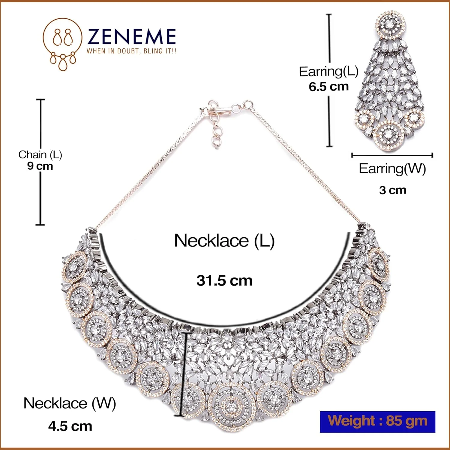 ست گردنبند چوکر نگین اتمی با روکش رزگلد و رنگ متال تفنگی به همراه گوشواره، مناسب دختران و زنان (سفید)، سایز آزاد، روکش رزگلد، نگین اتمی ست گردنبند چوکر نگین اتمی با روکش رزگلد و رنگ متال تفنگی به همراه گوشواره، مناسب دختران و زنان (سفید)، سایز آزاد، روکش رزگلد، نگین اتمی