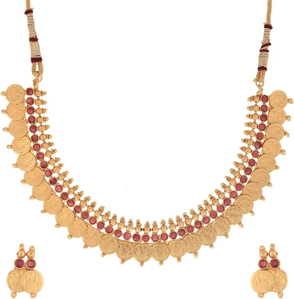 ست گردنبند سنتی با روکش طلا و ست النگو زنانه و دخترانه Zeneme، سایز آزاد، روکش طلا، زیرکونیا کوبیک ست گردنبند سنتی با روکش طلا و ست النگو زنانه و دخترانه Zeneme، سایز آزاد، روکش طلا، زیرکونیا کوبیک