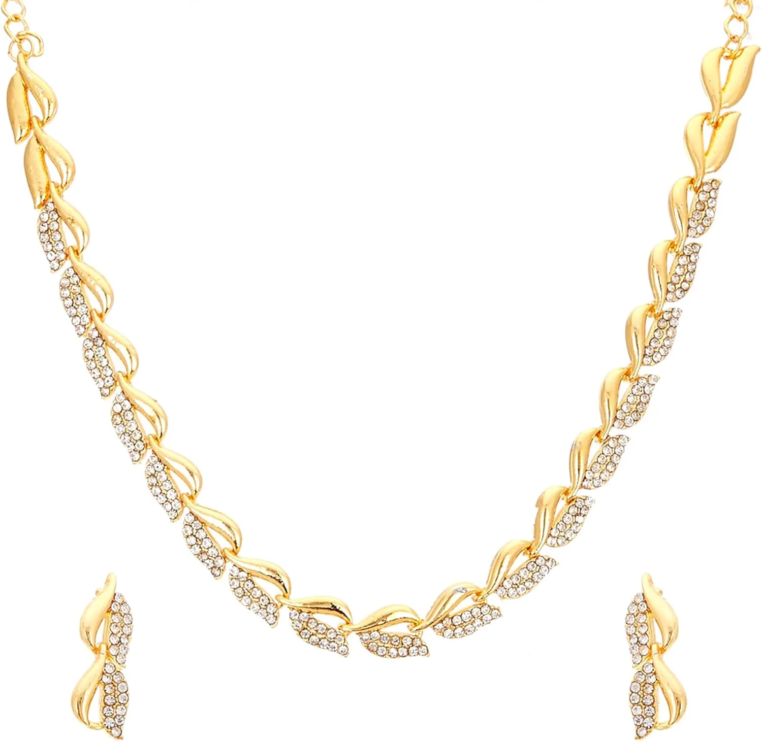 ست گردنبند و النگو زنانه و دخترانه با روکش طلای طرح الماس آمریکایی Zeneme ست گردنبند و النگو زنانه و دخترانه با روکش طلای طرح الماس آمریکایی Zeneme