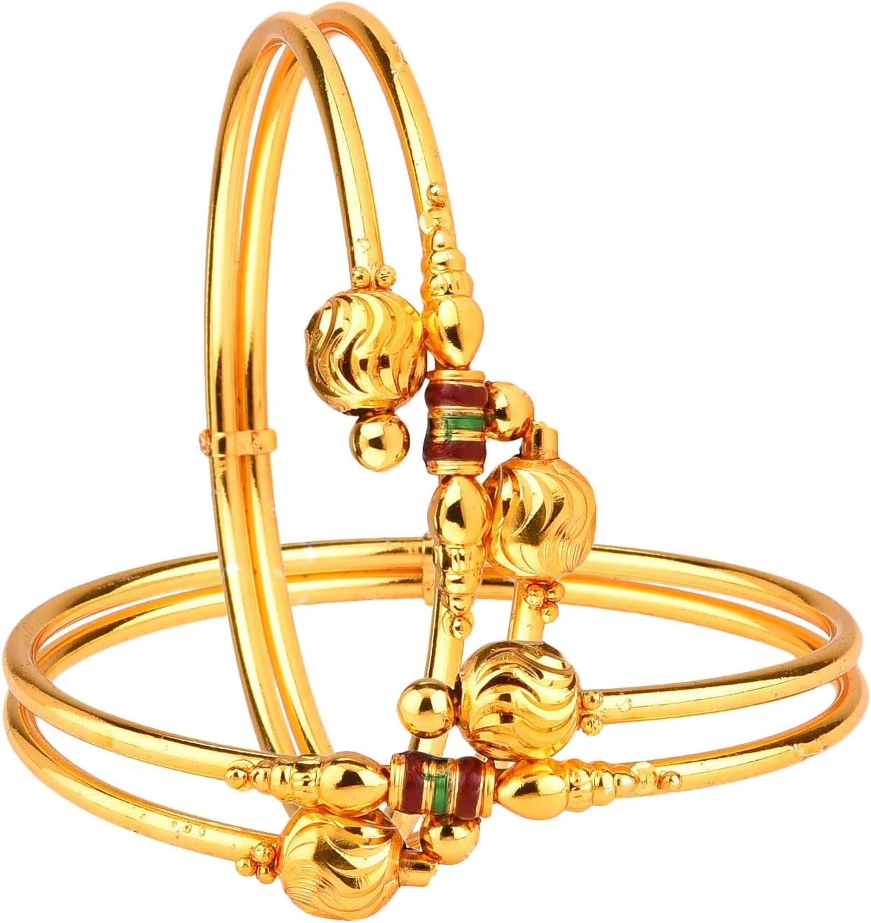 ست گردنبند سنتی با روکش طلا و ست النگو زنانه و دخترانه Zeneme، سایز آزاد، روکش طلا، زیرکونیا کوبیک ست گردنبند سنتی با روکش طلا و ست النگو زنانه و دخترانه Zeneme، سایز آزاد، روکش طلا، زیرکونیا کوبیک