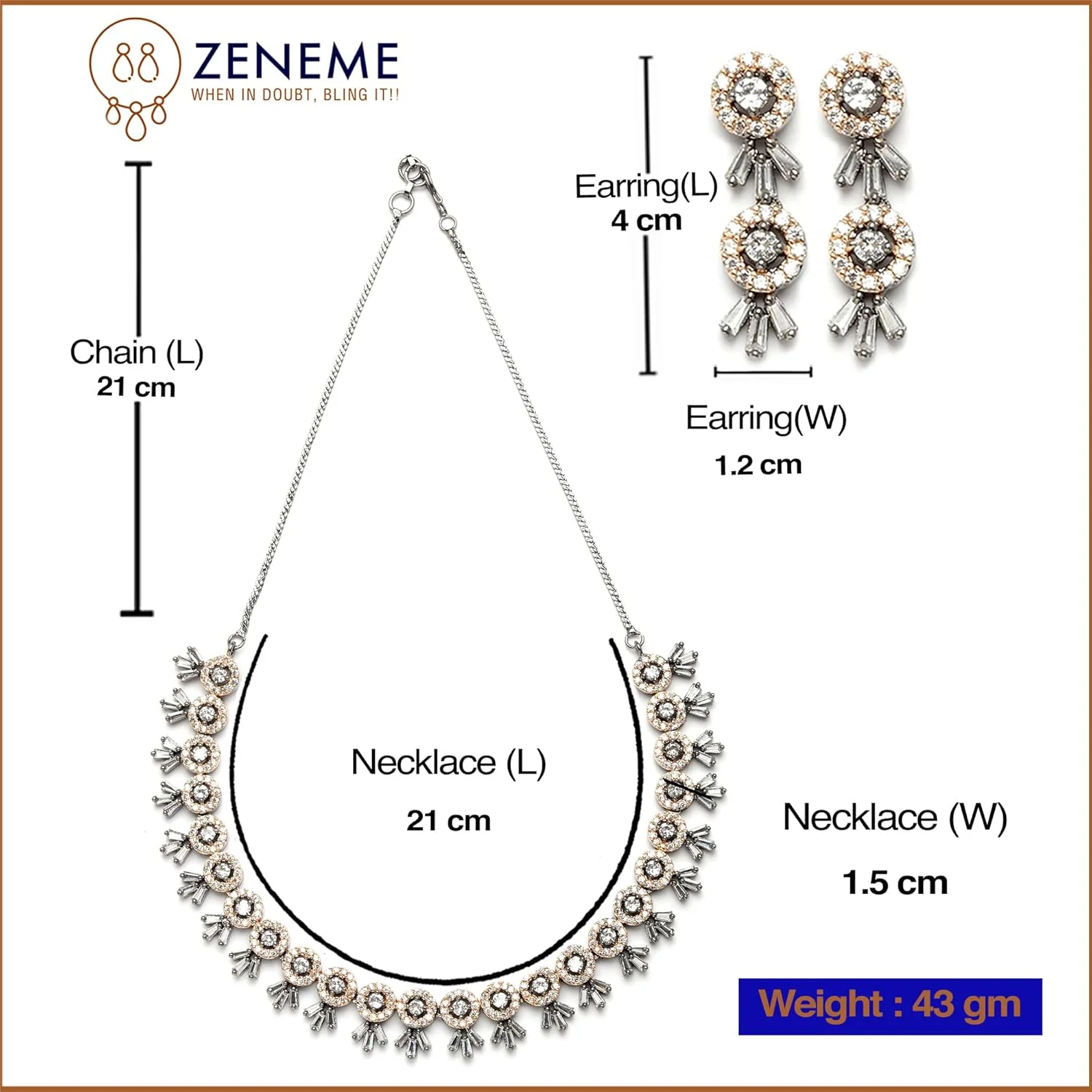 ست گردنبند و گوشواره زنانه نگین دار طرح الماس آمریکایی زنانه و دخترانه زنم ست گردنبند و گوشواره زنانه نگین دار طرح الماس آمریکایی زنانه و دخترانه زنم