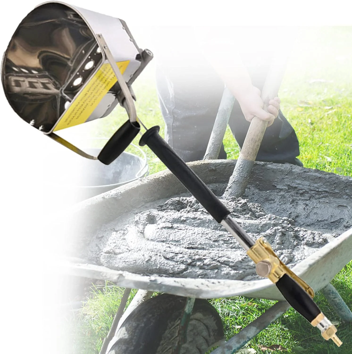 تفنگ اسپری ملات سیمانی، ابزار رنگ آمیزی دیوار بتنی گچ، تفنگ ملات سیمانی پنوماتیک، به همراه درب