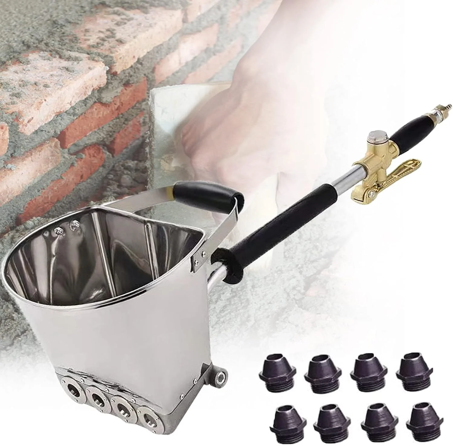 ملات پاش، گچ پاش، بافت بتن، گچ بادی، تفنگ اسپری سیمان پنوماتیک، اسپری رنگ دیوار، قیف اسپری بتن