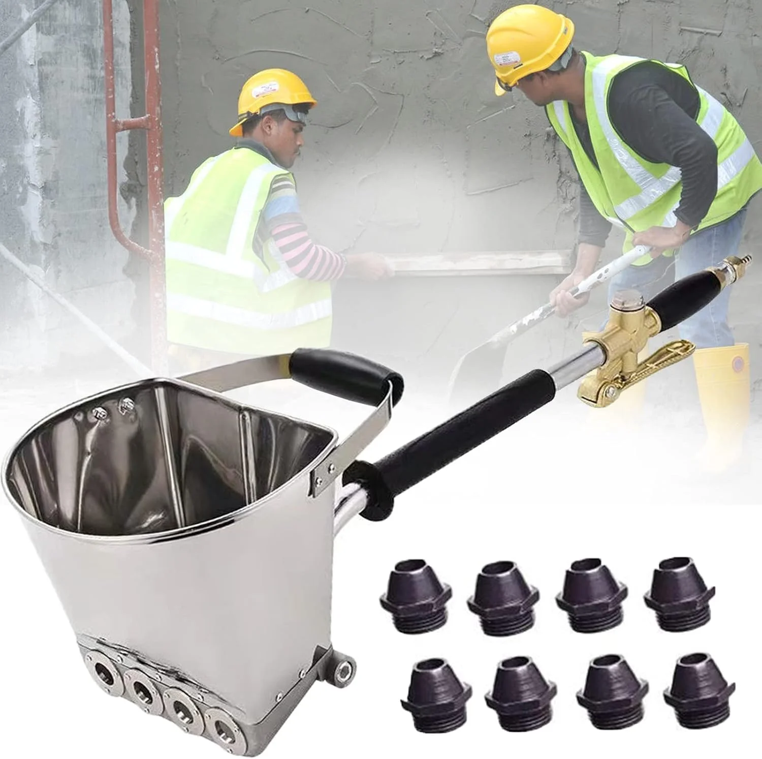 تفنگ اسپری بتن، تفنگ بادی ملات سیمان، ابزار دیوار رنگ گچ، برای رنگ آمیزی سقف و دیوارهای بیرونی