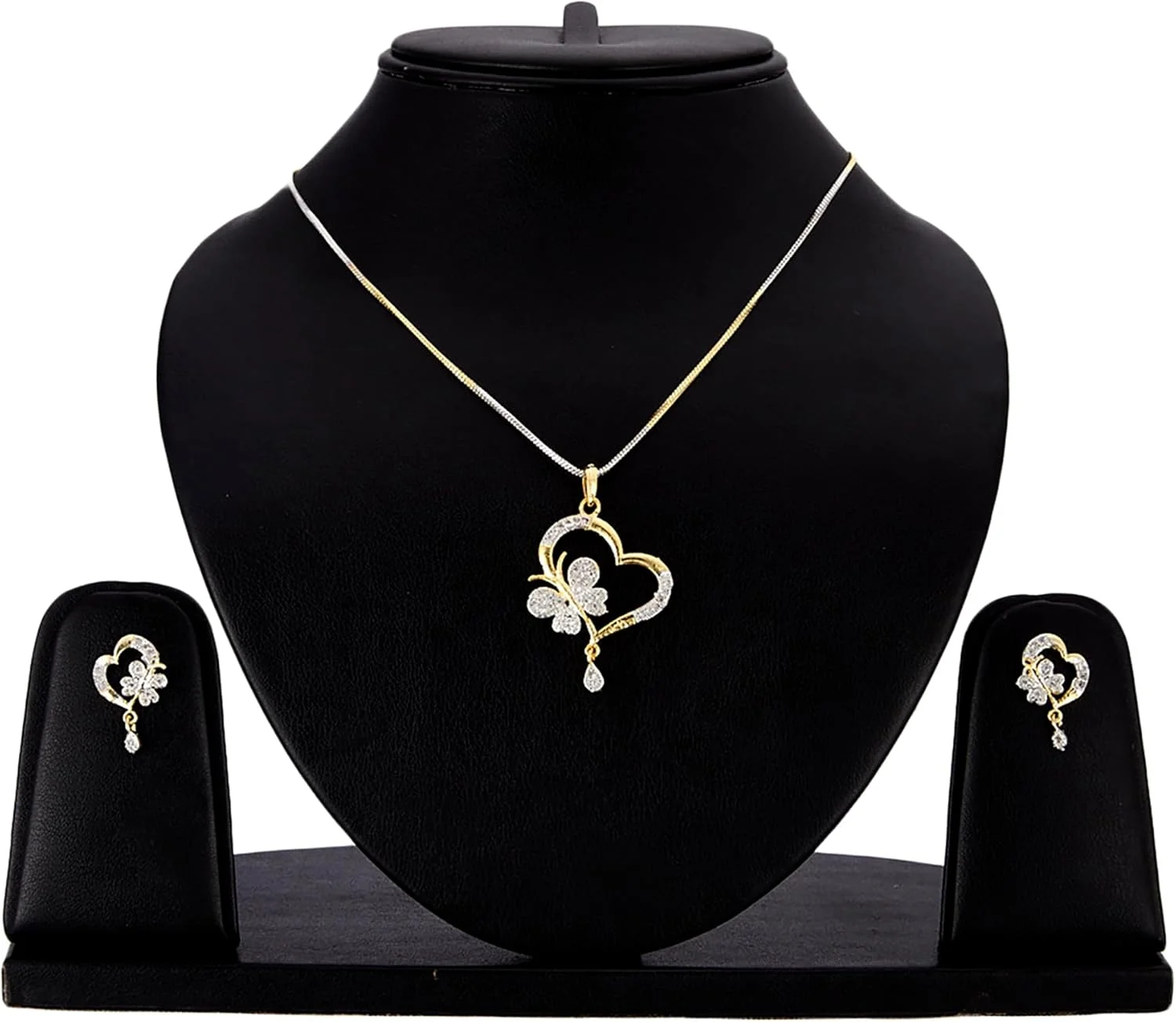 ست مانگالسوتر و آویز زنانه نگین دار طرح الماس آمریکایی با روکش طلای طرح دار Zeneme مناسب مهمانی (طرح 2) ست مانگالسوتر و آویز زنانه نگین دار طرح الماس آمریکایی با روکش طلای طرح دار Zeneme مناسب مهمانی (طرح 2)