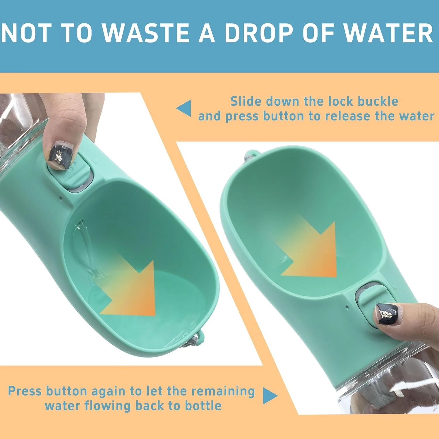 بطری آب سگ مامو بیر، ظرف آب قابل حمل و ضد نشت برای توله سگ، مناسب پیاده روی، کوهنوردی و مسافرت در فضای باز، 350 میلی لیتر، آبی بطری آب سگ مامو بیر، ظرف آب قابل حمل و ضد نشت برای توله سگ، مناسب پیاده روی، کوهنوردی و مسافرت در فضای باز، 350 میلی لیتر، آبی