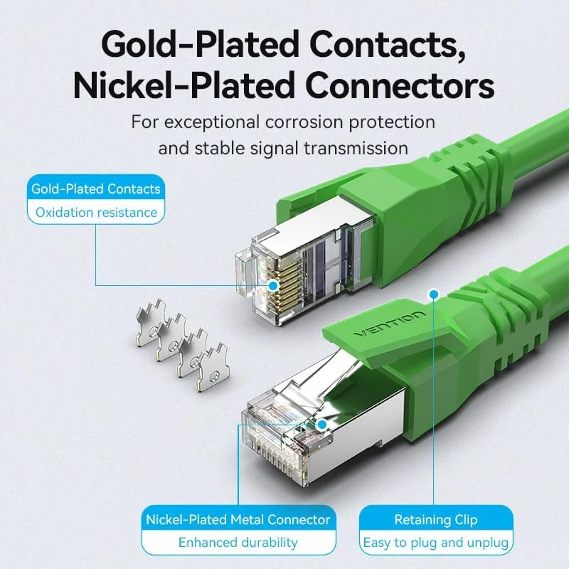 کابل اترنت صنعتی انعطاف پذیر VENTION Cat.6A SFTP برای ProfiNet، EtherCat، کابل پچ اترنت سرعت انتقال 10 گیگابیت بر ثانیه با هادی مسی بدون اکسیژن (Cat.6a SFTP، سبز، 8 متر) کابل اترنت صنعتی انعطاف پذیر VENTION Cat.6A SFTP برای ProfiNet، EtherCat، کابل پچ اترنت سرعت انتقال 10 گیگابیت بر ثانیه با هادی مسی بدون اکسیژن (Cat.6a SFTP، سبز، 8 متر)