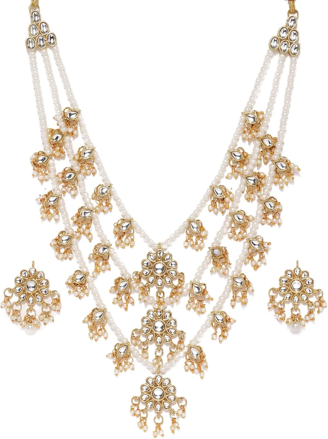 ست جواهرات زنانه ZAVERI PEARLS (طلایی) (ZPFK8689)