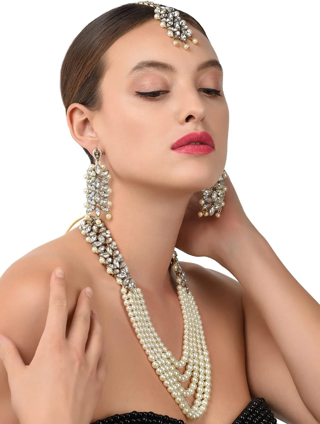 ست جواهرات زنانه ZAVERI PEARLS (طلایی) (Zpfk6989)