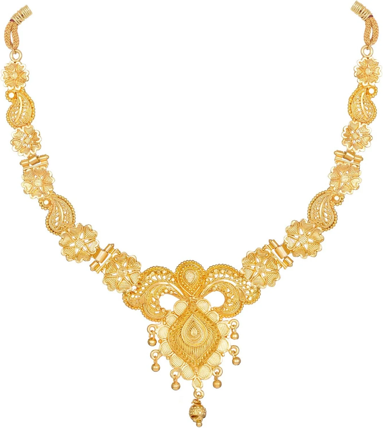 ست گردنبند چوکر جدید زنانه Shining Diva Fashion، طرح طلایی یک گرمی سنتی