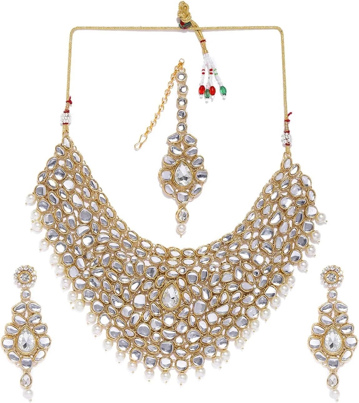 ست جواهرات زنانه مروارید و نگین دار زاوری پرلز (طلایی) (ZPFK8531)