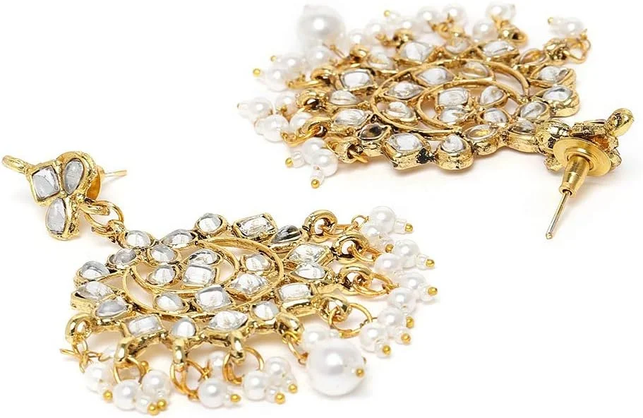 ست جواهرات مرواریدی عروسی زنانه ZAVERI PEARLS (طلایی) (ZPFK9802)