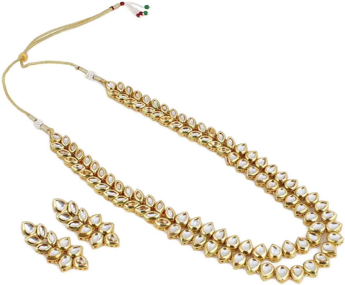 ست جواهرات گردنبند مجلسی شیک و سنتی کندان زنانه Shining Diva Fashion (مدل 9790s)