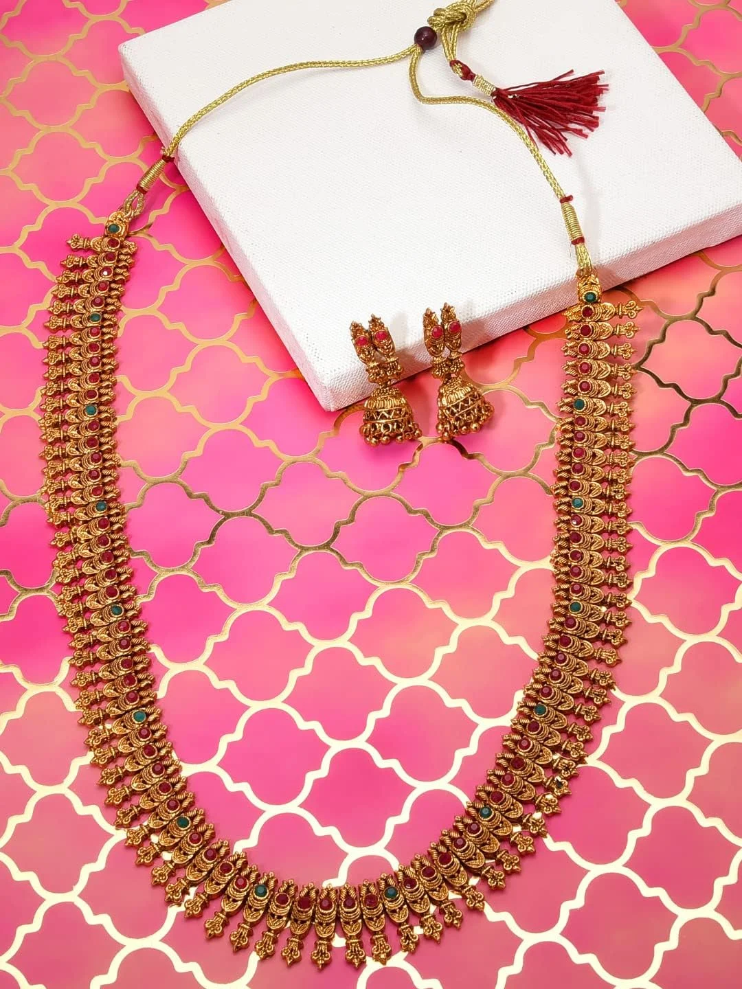 ست جواهرات زنانه ZAVERI PEARLS (سبز) (Zpfk8963)