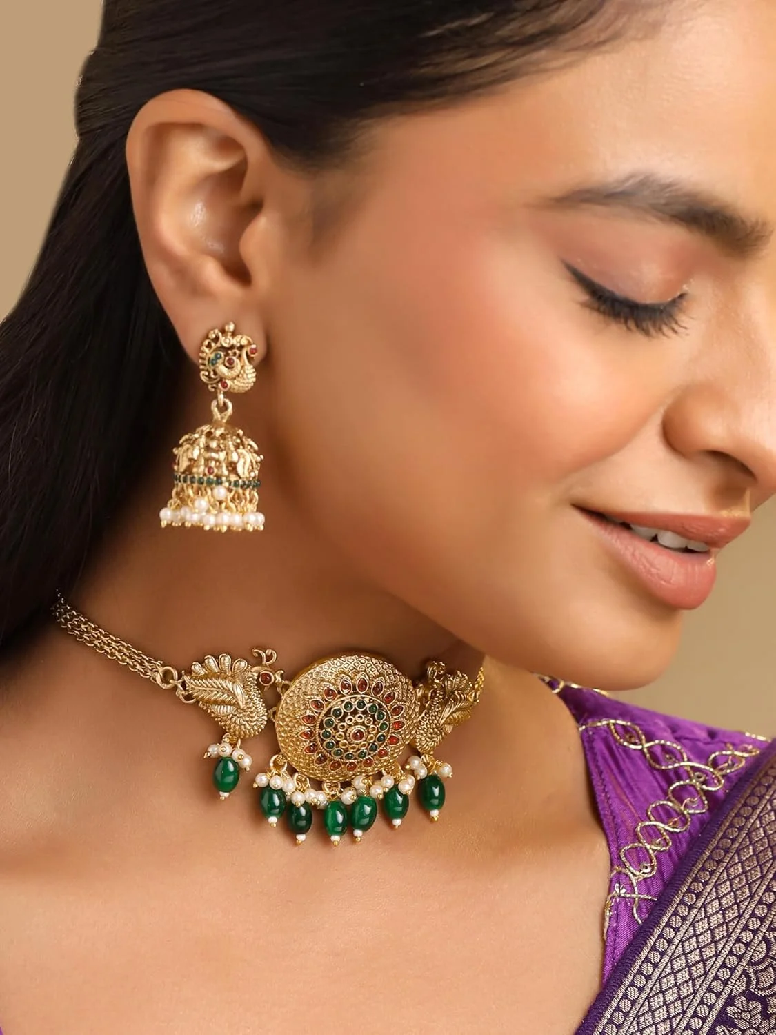 ست جواهرات زنانه Yellow Chimes، روکش طلایی، طراحی مهرهای، ست گردنبند چوکر عروس برای زنان و دختران، رایگان، برنجی، بدون سنگ قیمتی ست جواهرات زنانه Yellow Chimes، روکش طلایی، طراحی مهرهای، ست گردنبند چوکر عروس برای زنان و دختران، رایگان، برنجی، بدون سنگ قیمتی