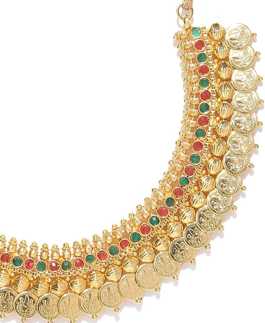 ست جواهرات روکش طلایی زنانه YouBella (چند رنگ)(YBNK_3451_FON)