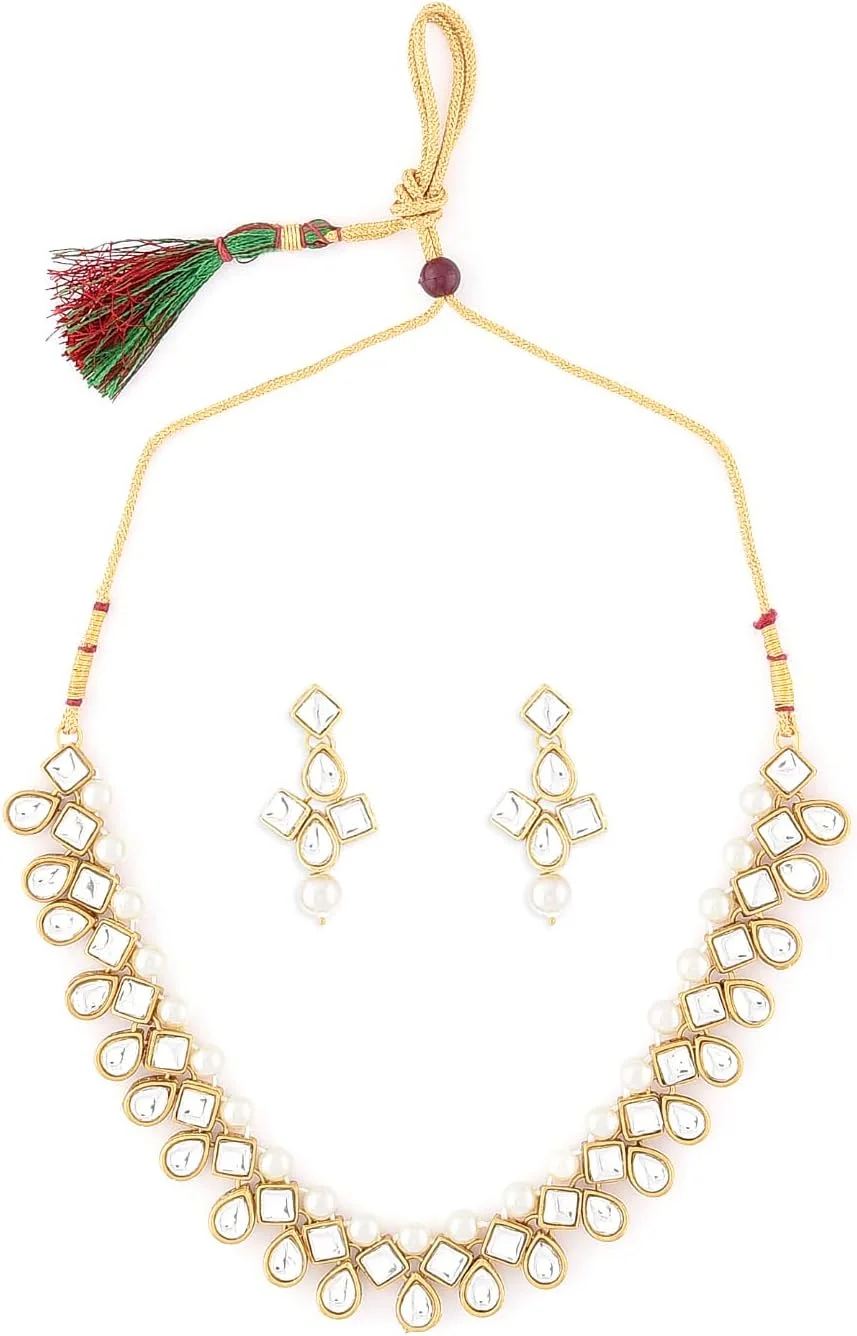 ست جواهرات زنانه ZAVERI PEARLS (طلایی) (Zpfk8675)