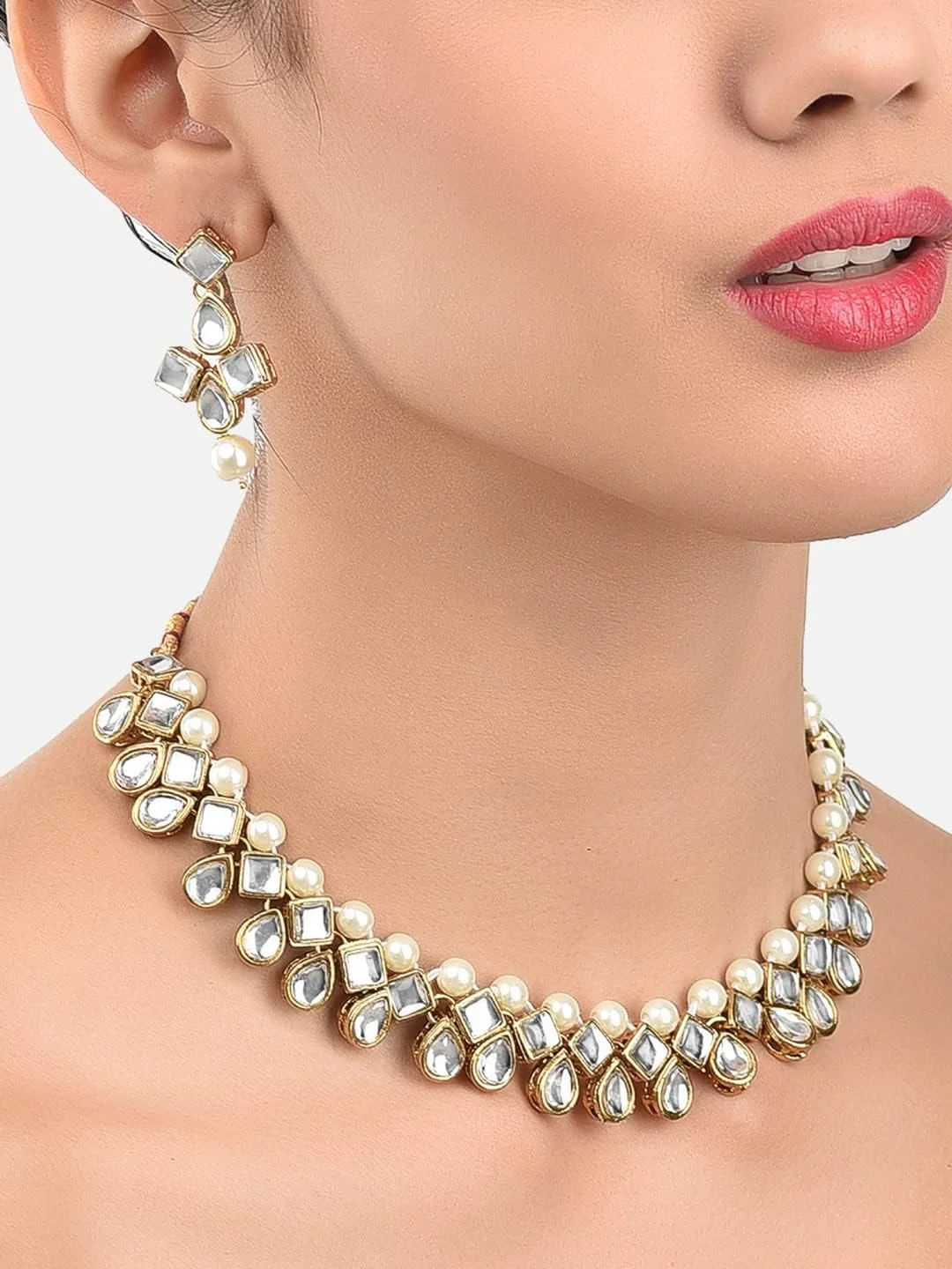ست جواهرات زنانه ZAVERI PEARLS (طلایی) (Zpfk8675)