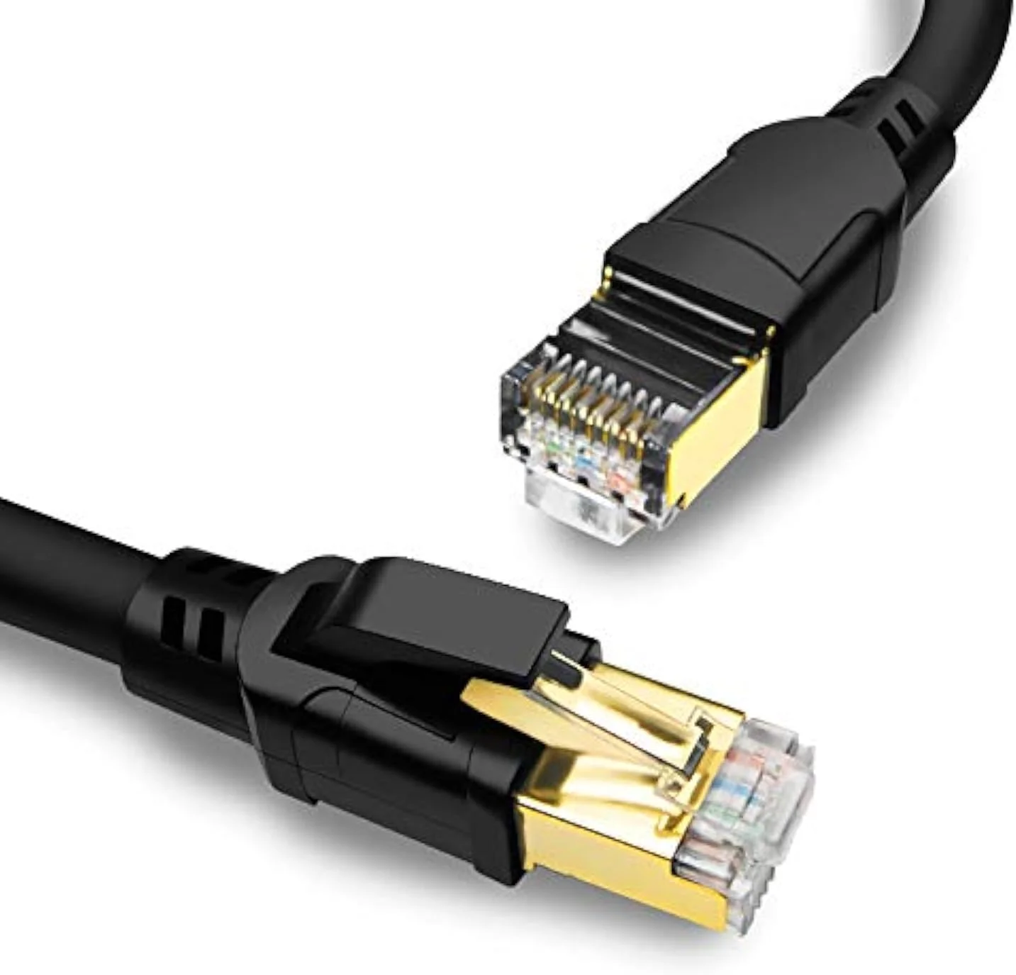 کابل اترنت CAT8 یاهودی 8 متری، کابل شبکه LAN با سرعت بالا 40 گیگابیت بر ثانیه 2000 مگاهرتز SFTP با کانکتور RJ45 روکش طلا برای روتر، مودم، رایانه شخصی، سوئیچ، لپ تاپ، بازی، ایکس باکس (8 متر / مشکی) کابل اترنت CAT8 یاهودی 8 متری، کابل شبکه LAN با سرعت بالا 40 گیگابیت بر ثانیه 2000 مگاهرتز SFTP با کانکتور RJ45 روکش طلا برای روتر، مودم، رایانه شخصی، سوئیچ، لپ تاپ، بازی، ایکس باکس (8 متر / مشکی)