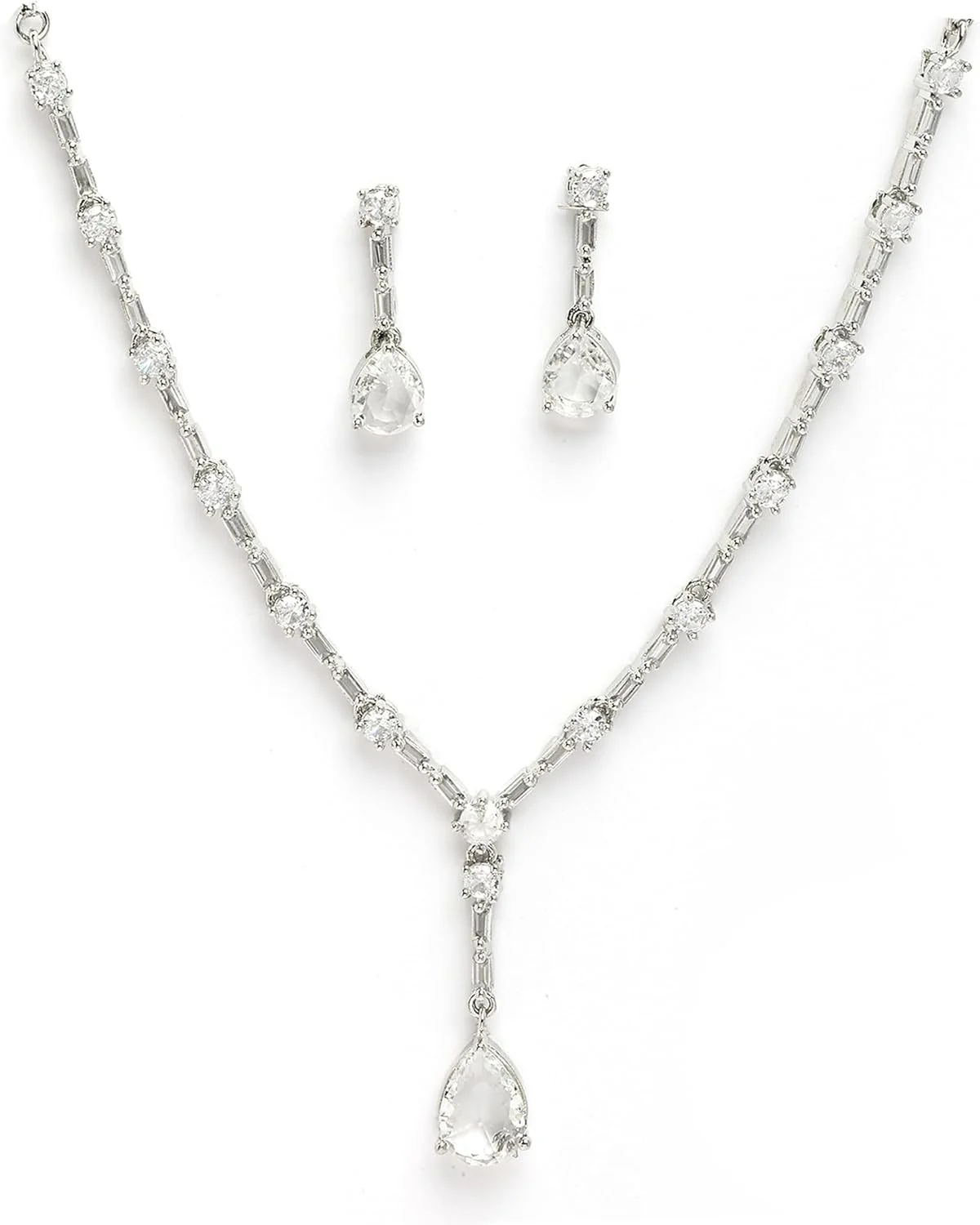 ست جواهرات زنانه نگین الماس آمریکایی لوکس ZENEME، گردنبند نقره ای ظریف، مناسب هدیه برای دختران، سایز آزاد، برنج، زیرکونیا