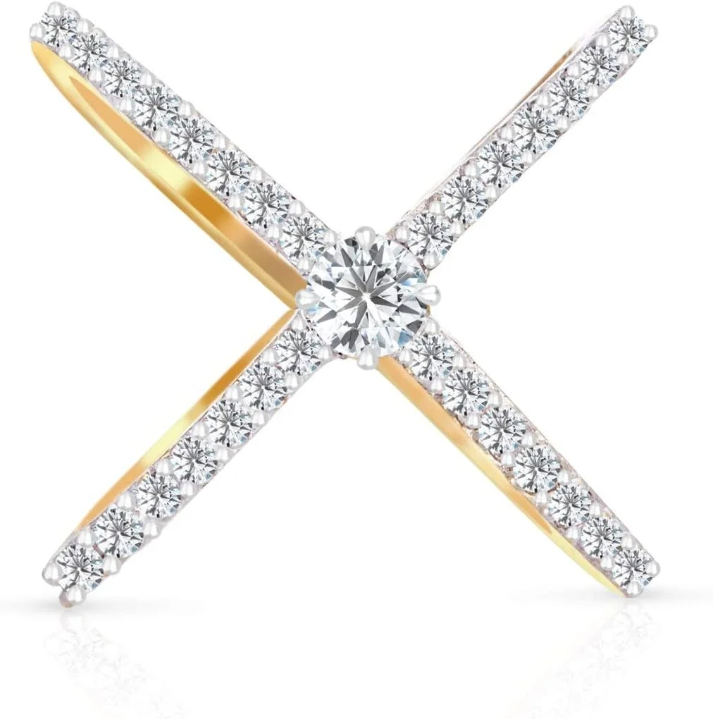 ست انگشتر زنانه و دخترانه روکش طلای ممتاز نگین الماس آمریکایی Zeneme، بسته 2 عددی ست انگشتر زنانه و دخترانه روکش طلای ممتاز نگین الماس آمریکایی Zeneme، بسته 2 عددی