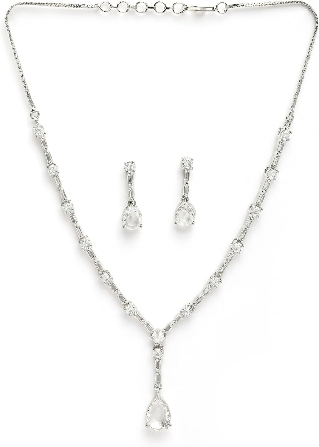 ست جواهرات زنانه نگین الماس آمریکایی لوکس ZENEME، گردنبند نقره ای ظریف، مناسب هدیه برای دختران، سایز آزاد، برنج، زیرکونیا ست جواهرات زنانه نگین الماس آمریکایی لوکس ZENEME، گردنبند نقره ای ظریف، مناسب هدیه برای دختران، سایز آزاد، برنج، زیرکونیا