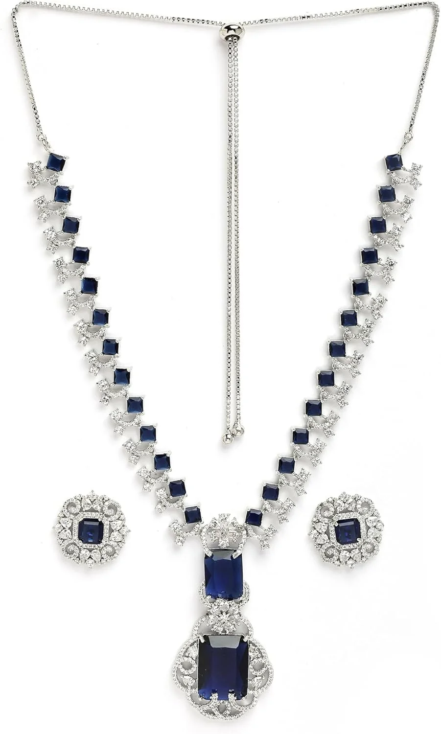 ست جواهرات زنانه و دخترانه برند زنمی، روکش رودیوم، نقره ای، برنجی، الهام گرفته از سلبریتی ها، آبی، الماس آمریکایی و کریستال ست جواهرات زنانه و دخترانه برند زنمی، روکش رودیوم، نقره ای، برنجی، الهام گرفته از سلبریتی ها، آبی، الماس آمریکایی و کریستال