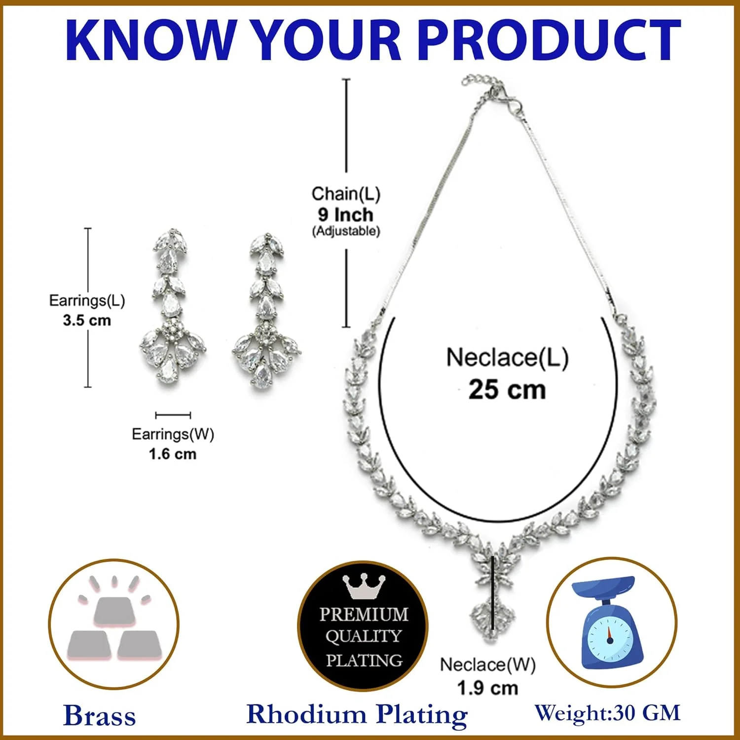 ست جواهرات زنانه مدل Zeneme، سبک کلاسیک، نگین کاری شده با الماس آمریکایی، روکش طلای رزگلد، دست ساز، شامل گردنبند دایره ای و گوشواره