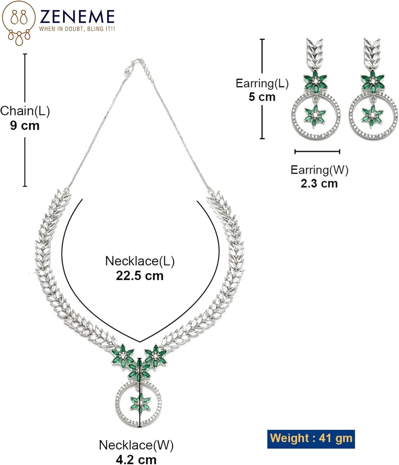 ست گردنبند و گوشواره زنانه طرح ستاره و برگ نگین دار روکش رودیوم ZENEME ست گردنبند و گوشواره زنانه طرح ستاره و برگ نگین دار روکش رودیوم ZENEME