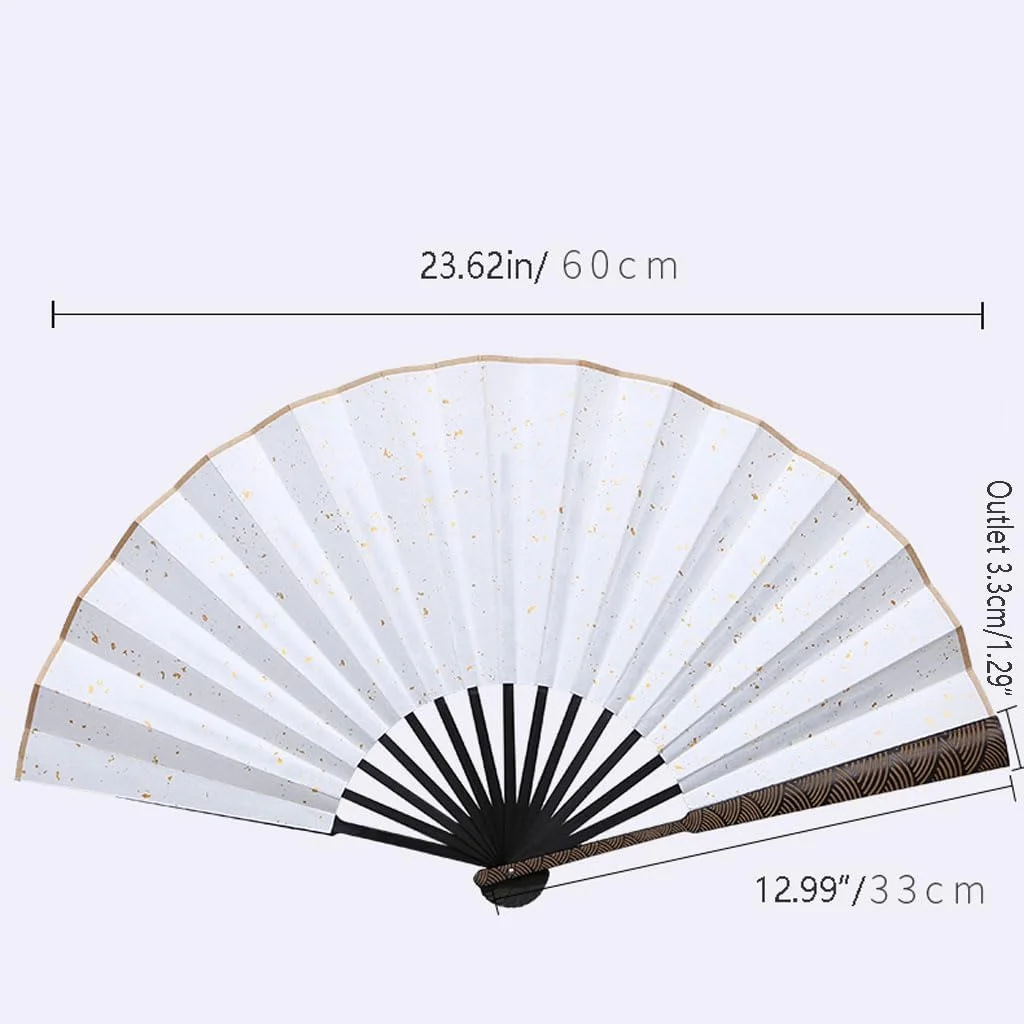 بادبزن تاشو ابریشمی با طرح موج دریا، قاب بامبو، 10 اینچ، دارای منگوله ظریف و میخ های برنجی بادبزن تاشو ابریشمی با طرح موج دریا، قاب بامبو، 10 اینچ، دارای منگوله ظریف و میخ های برنجی
