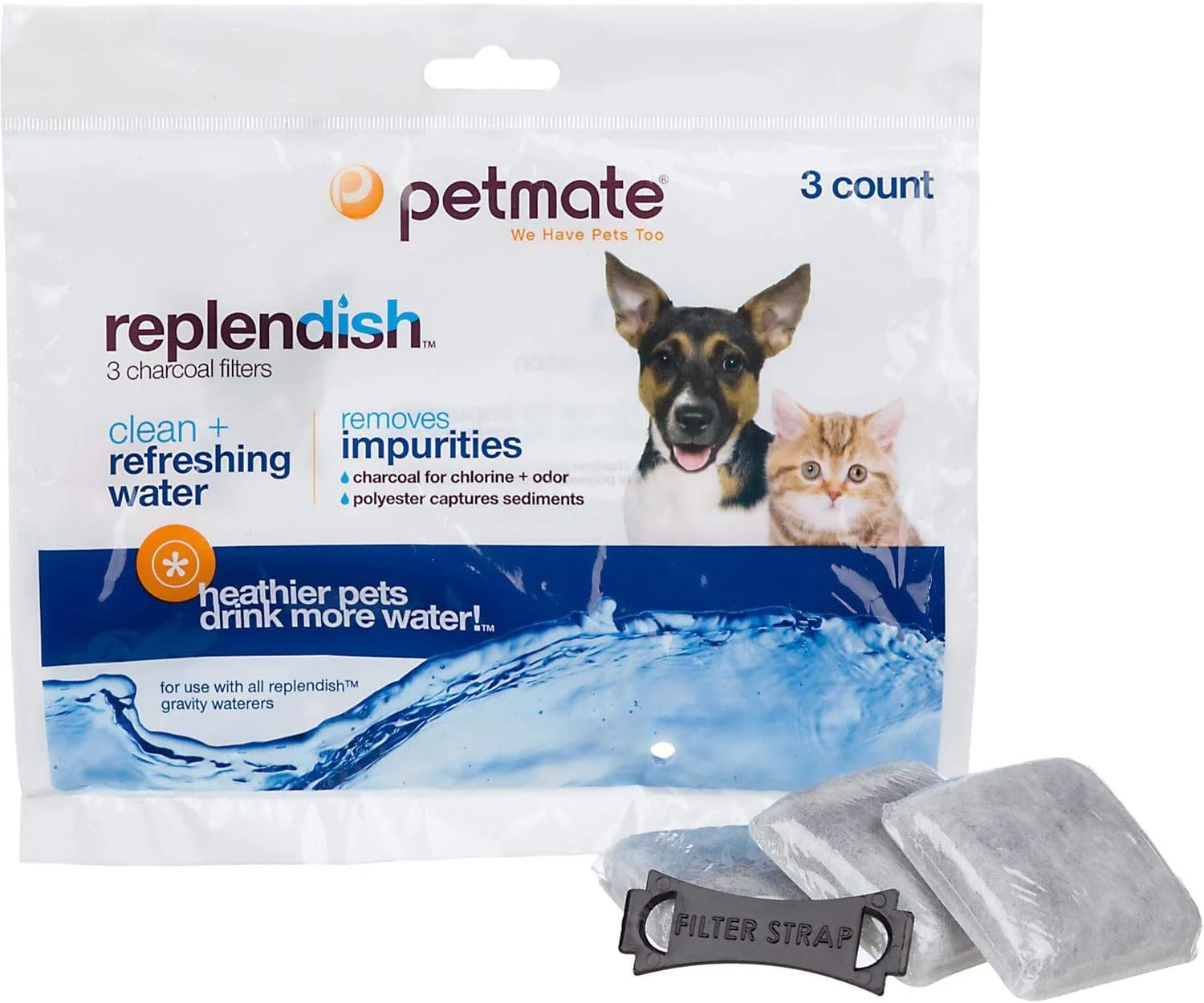 فیلترهای جایگزین Petmate برای سیستم های آب رسانی اتوماتیک Replendish، بسته 3 عددی فیلتر