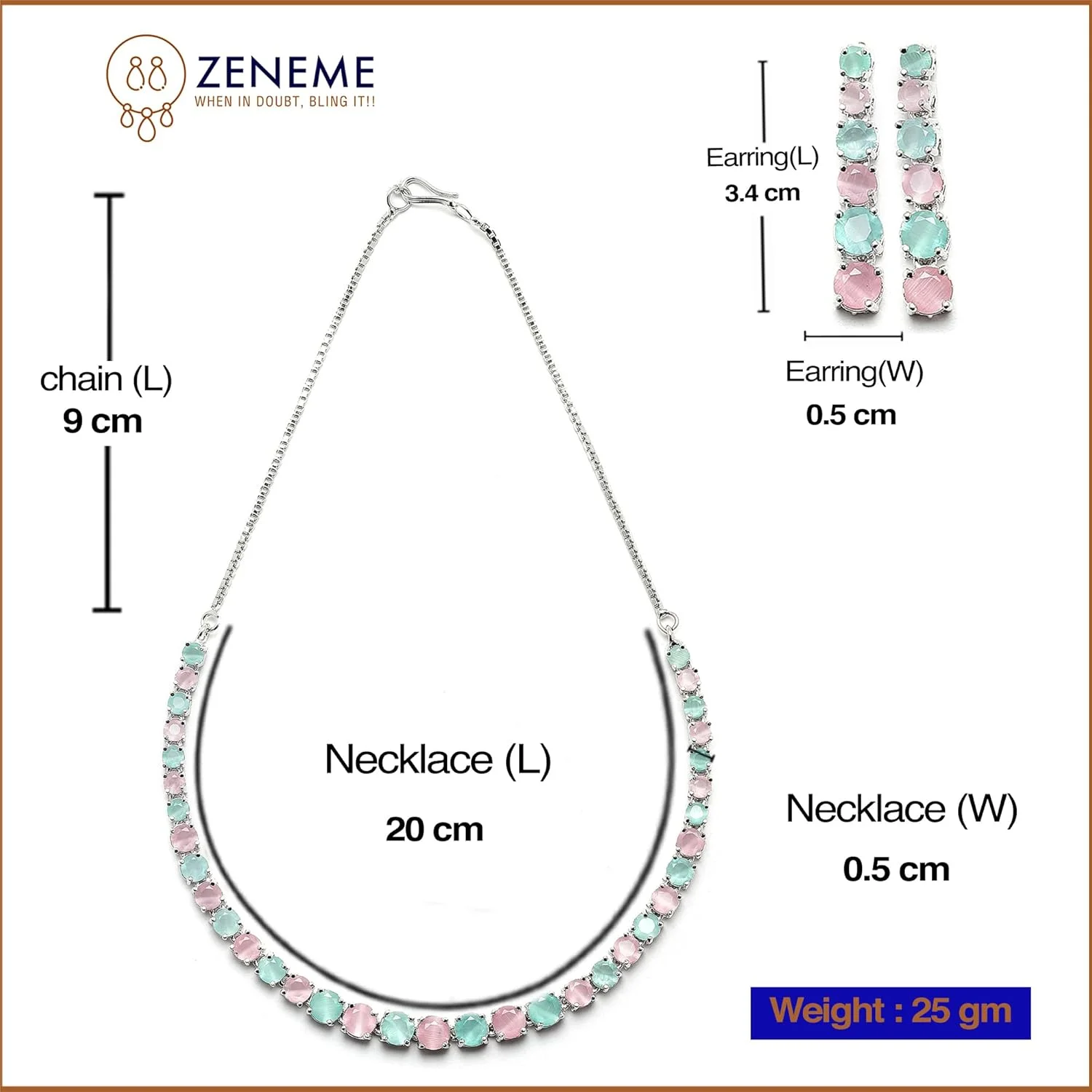 ست جواهرات زنانه ZENEME، گردنبند و گوشواره طرح دایره با روکش رزگلد و نگین های اتمی/الماس آمریکایی، سبک کلاسیک و دست ساز (طرح 7) ست جواهرات زنانه ZENEME، گردنبند و گوشواره طرح دایره با روکش رزگلد و نگین های اتمی/الماس آمریکایی، سبک کلاسیک و دست ساز (طرح 7)