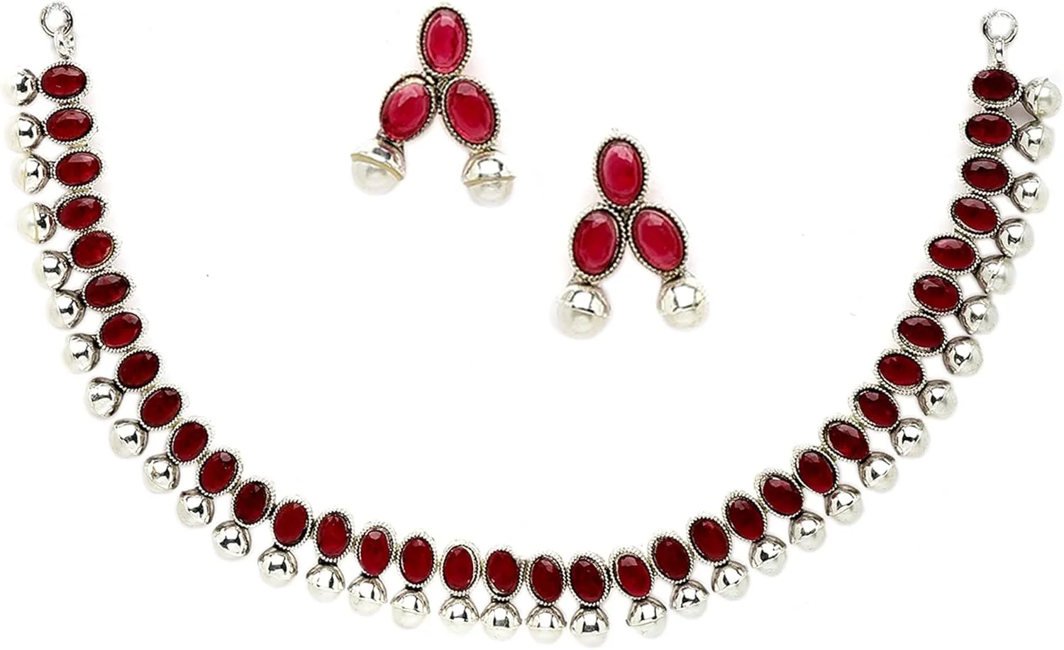 گردنبند سکه ای معبد سنتی با روکش نقره ای اکسید شده عتیقه Zeneme با نگین های الماس قرمز آمریکایی به همراه گوشواره، مناسب برای زنان و دختران گردنبند سکه ای معبد سنتی با روکش نقره ای اکسید شده عتیقه Zeneme با نگین های الماس قرمز آمریکایی به همراه گوشواره، مناسب برای زنان و دختران
