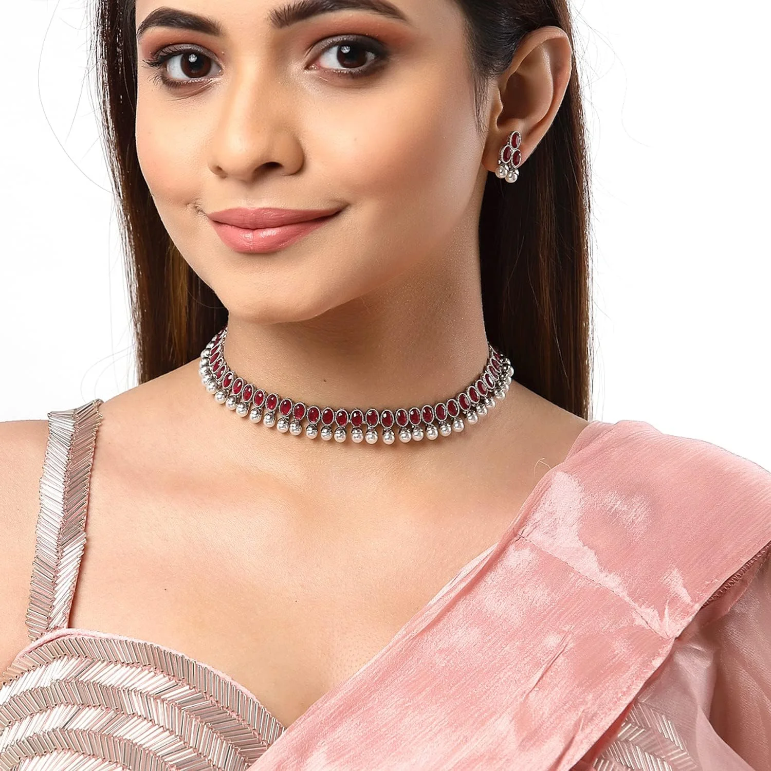 گردنبند سکه ای معبد سنتی با روکش نقره ای اکسید شده عتیقه Zeneme با نگین های الماس قرمز آمریکایی به همراه گوشواره، مناسب برای زنان و دختران گردنبند سکه ای معبد سنتی با روکش نقره ای اکسید شده عتیقه Zeneme با نگین های الماس قرمز آمریکایی به همراه گوشواره، مناسب برای زنان و دختران