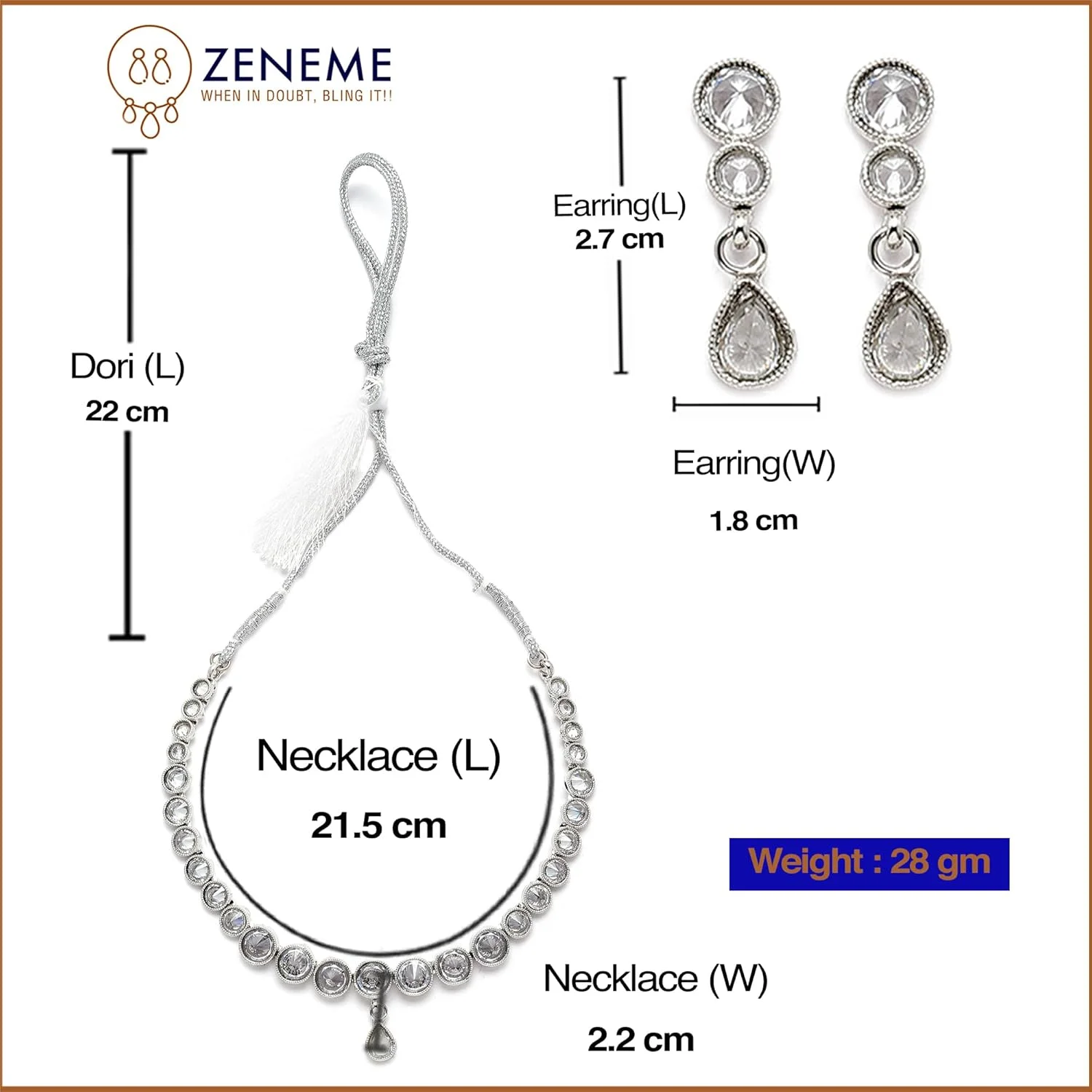 ست گردنبند و گوشواره زنانه زنانه مدل ZENEME با روکش نقره ای اکسید شده، نگین دار و طرح الماس آمریکایی ست گردنبند و گوشواره زنانه زنانه مدل ZENEME با روکش نقره ای اکسید شده، نگین دار و طرح الماس آمریکایی