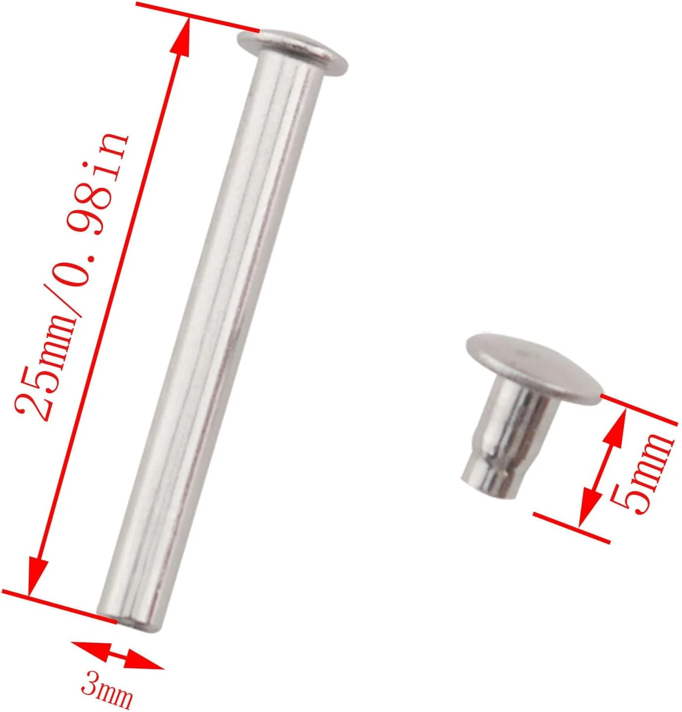 CHENJIN 10 عدد پرچ محور فن تاشو 25 میلی متری، قطعات جایگزین، بست های درپوش فلزی برای تعمیر محور فن تاشو با قطر سوراخ 3 میلی متر، نصب دنده فن دستی DIY