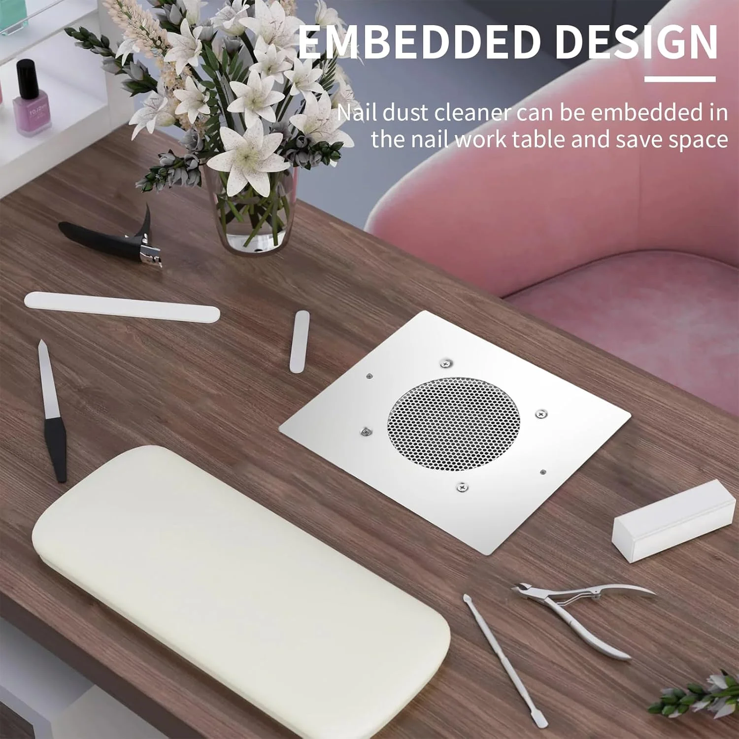 دستگاه جمع کننده گرد و غبار ناخن BLUETOP 60W، جاروبرقی ناخن توکار، مکنده گرد و غبار حرفه ای، فن کم صدا مناسب سالن و خانه دستگاه جمع کننده گرد و غبار ناخن BLUETOP 60W، جاروبرقی ناخن توکار، مکنده گرد و غبار حرفه ای، فن کم صدا مناسب سالن و خانه